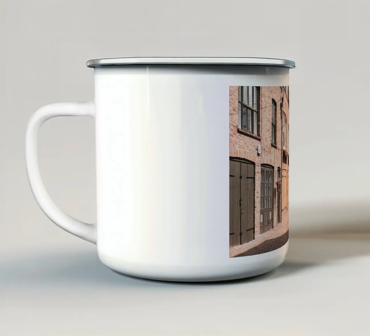 Londra, Inghilterra I Strada lastricata di mattoni a Notting Hill tazza in smalto da Julie Travel Photography