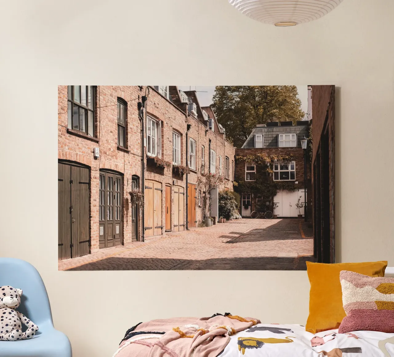 Londra, Inghilterra I Strada lastricata di mattoni a Notting Hill tela da Julie Travel Photography