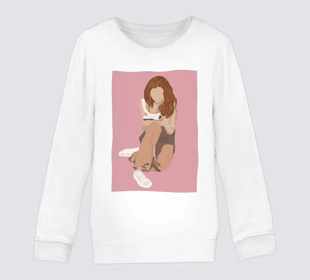 Girl Illustration 17 kids sweatshirt by LeaDArt