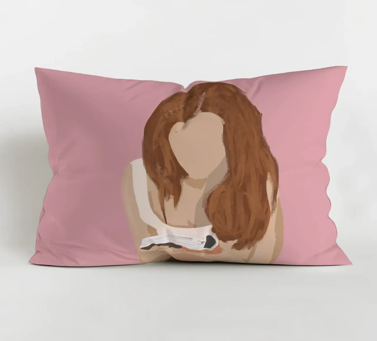 Girl Illustration 17 decorative cushion by LeaDArt