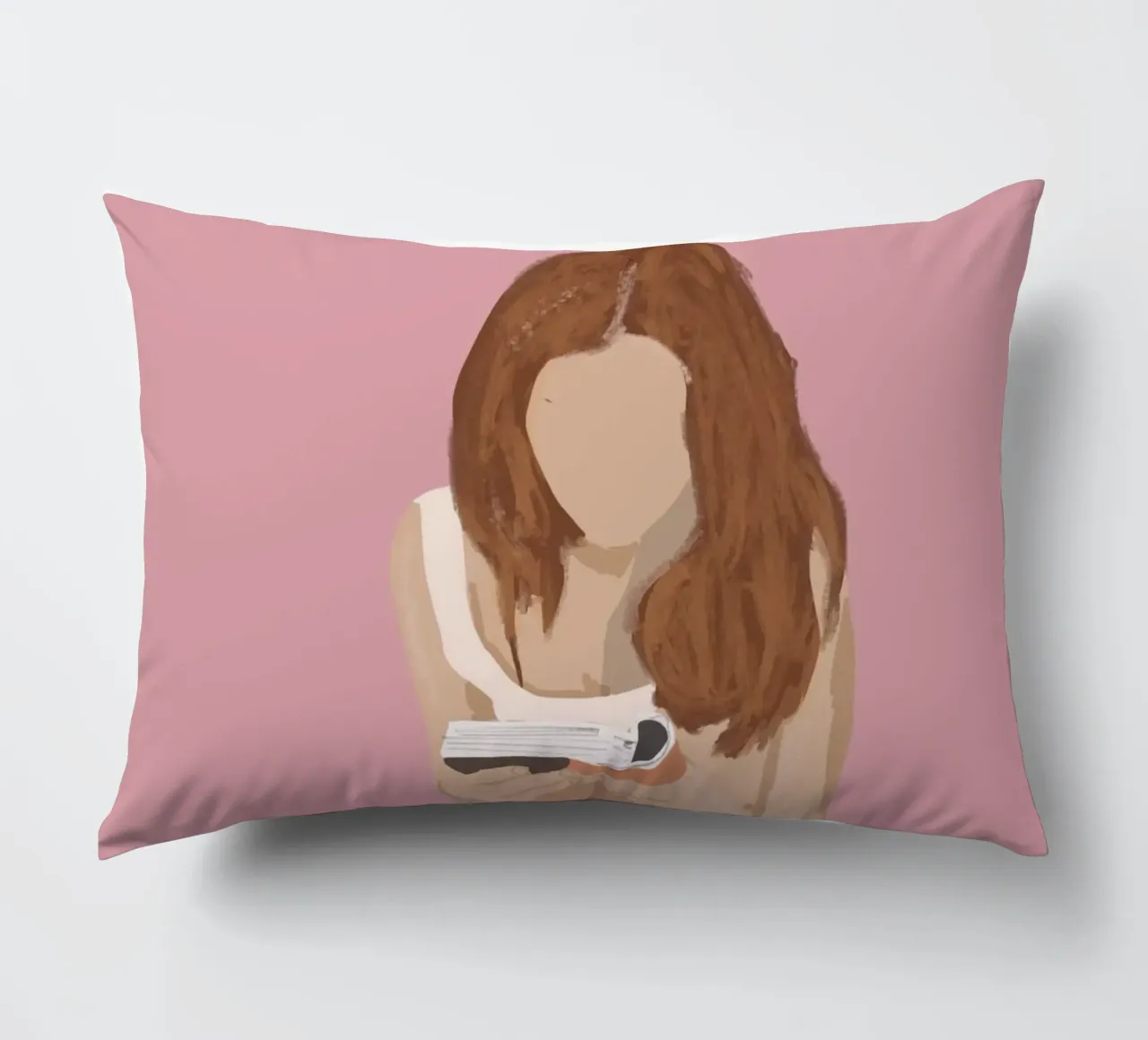 Girl Illustration 17 decorative cushion by LeaDArt