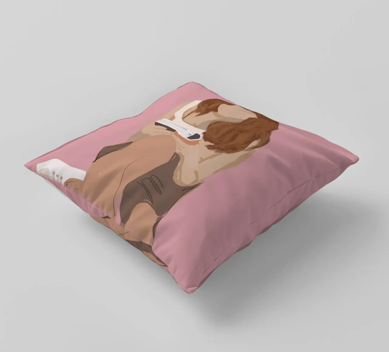 Girl Illustration 17 decorative cushion by LeaDArt