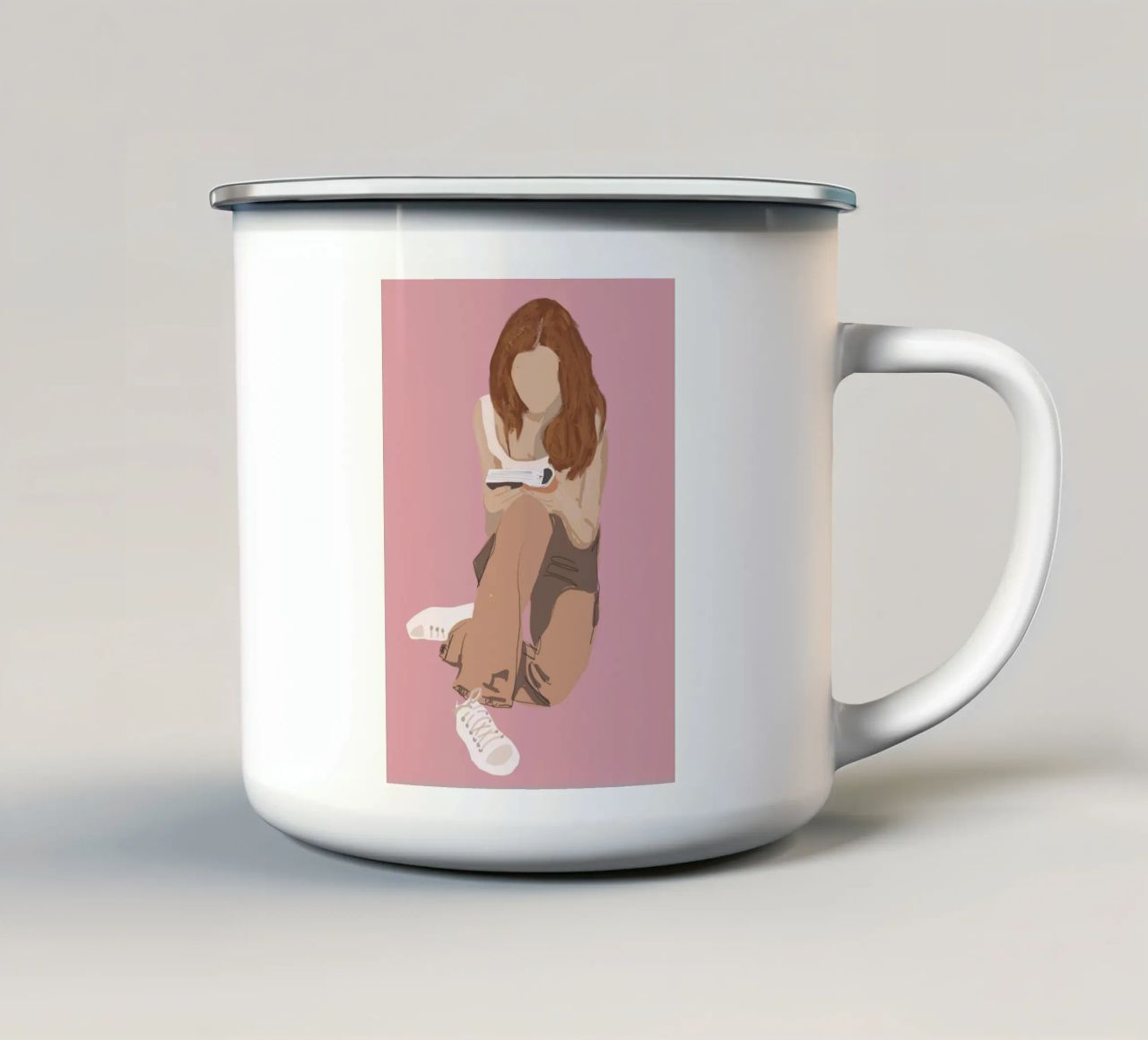 Ragazza Illustrazione 17 tazza in smalto da LeaDArt