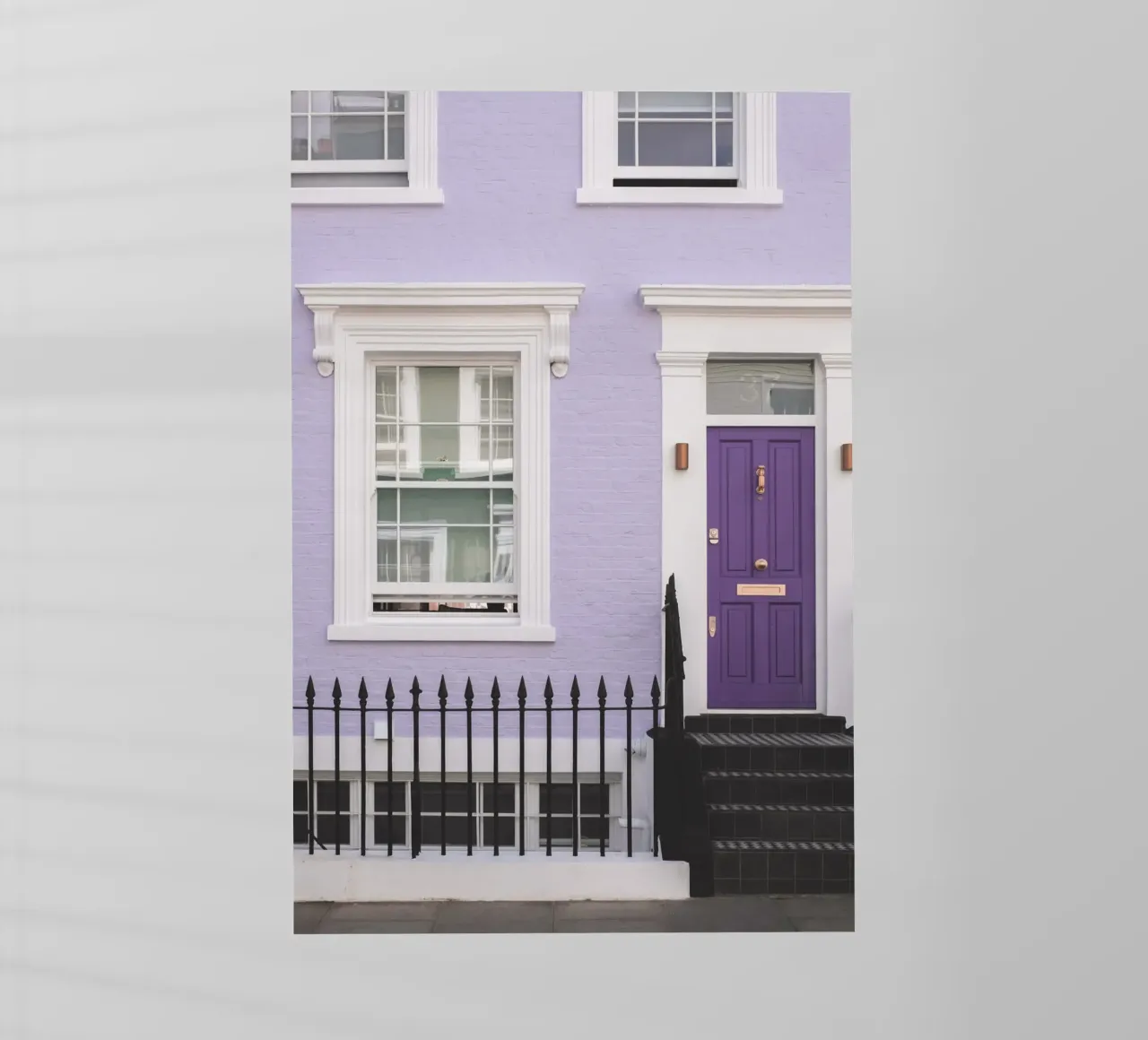 Londra, Inghilterra I Facciata di Notting Hill in viola pellicola backlit da Julie Travel Photography