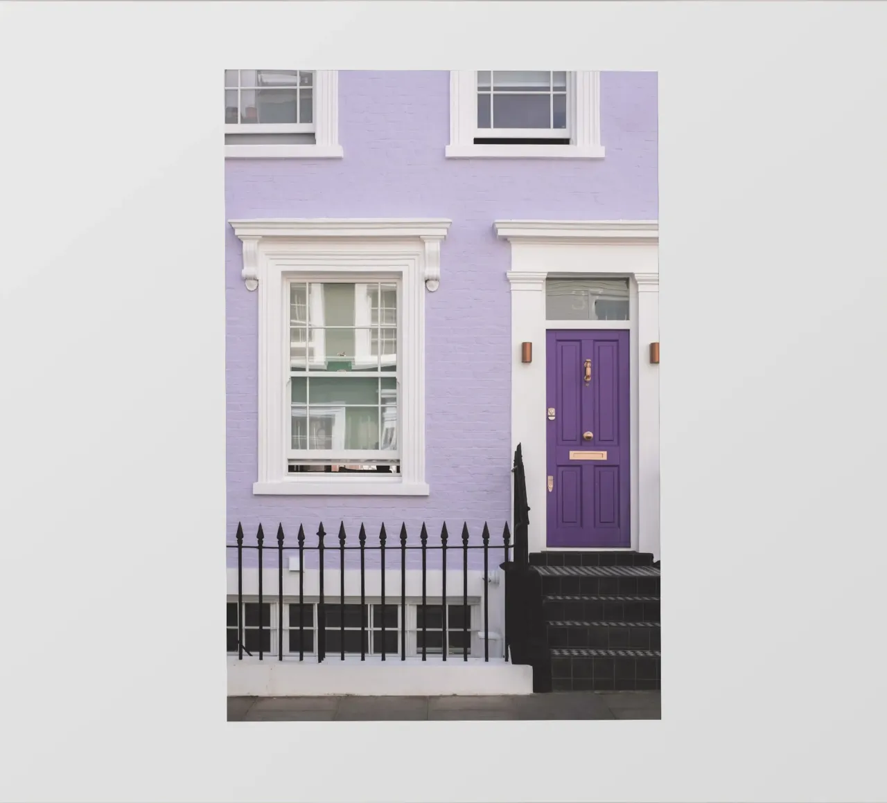 Londra, Inghilterra I Facciata di Notting Hill in viola pellicola backlit da Julie Travel Photography