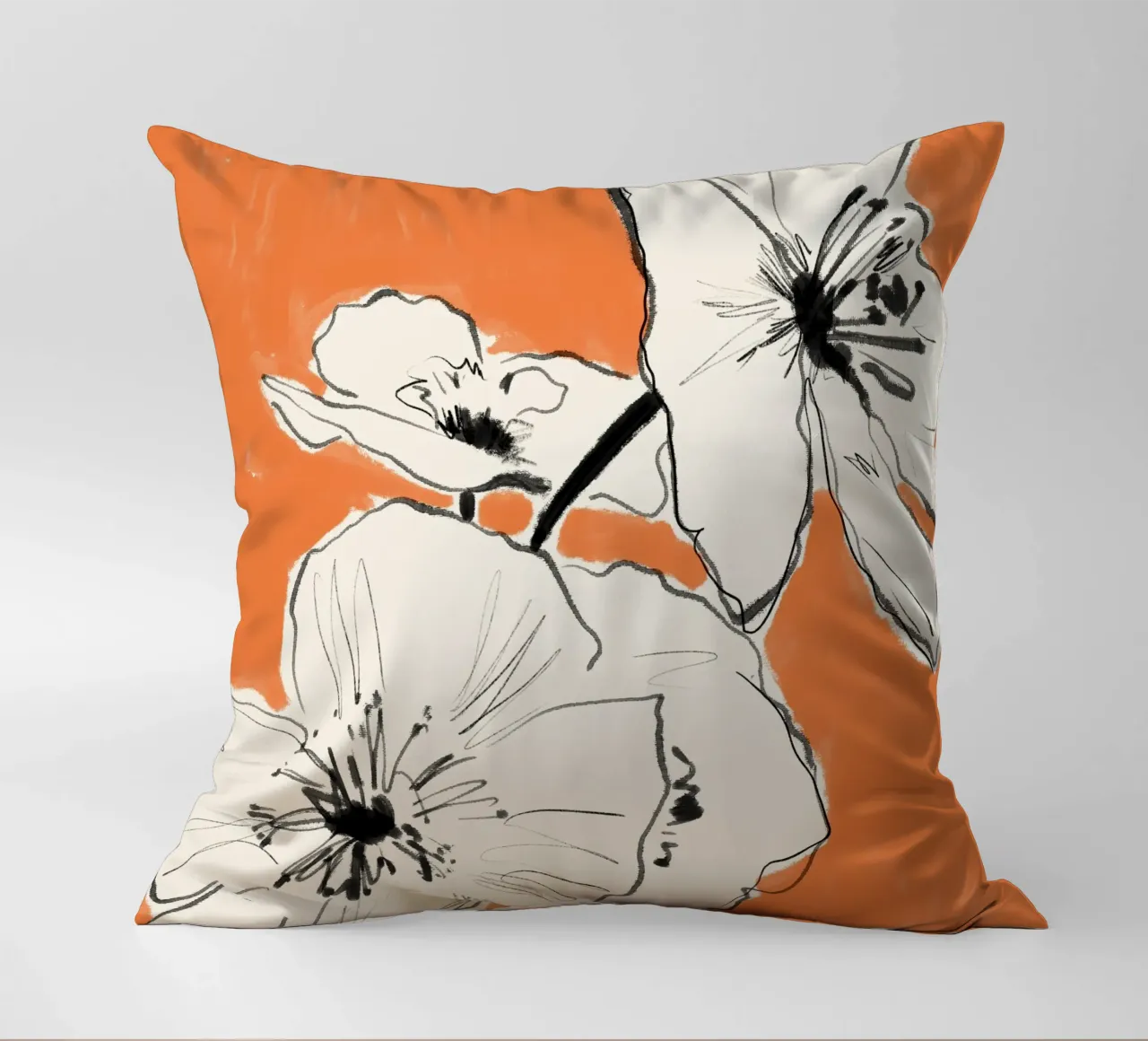 Minimal Abstract Flowers 35 decorative cushion by LeaDArt