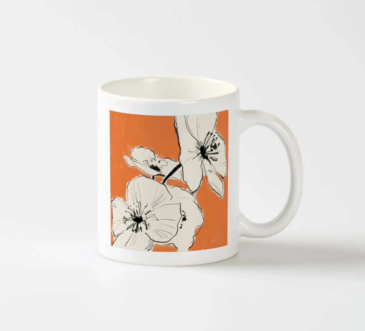 Fiori astratti minimali 35 tazza in ceramica da LeaDArt