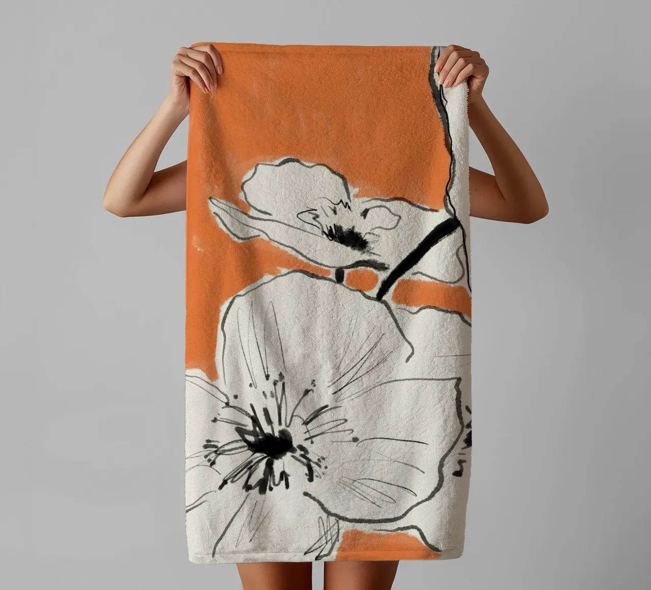 Minimal Abstract Flowers 35 towel by LeaDArt