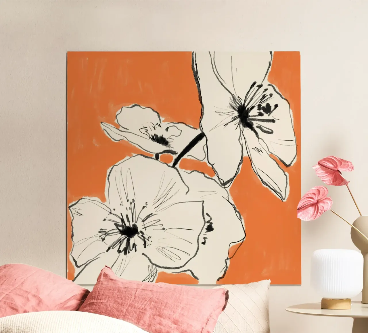 Minimalistische abstrakte Blumen 35 Poster von LeaDArt