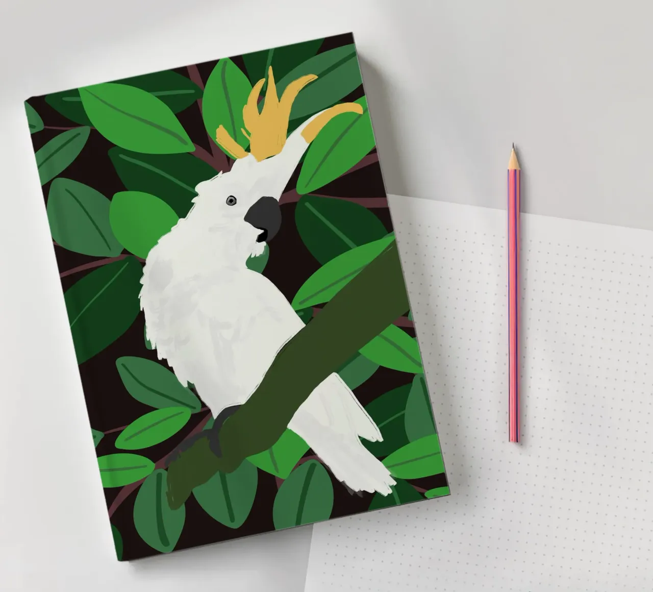 Parrot In Jungle notebook by LeaDArt