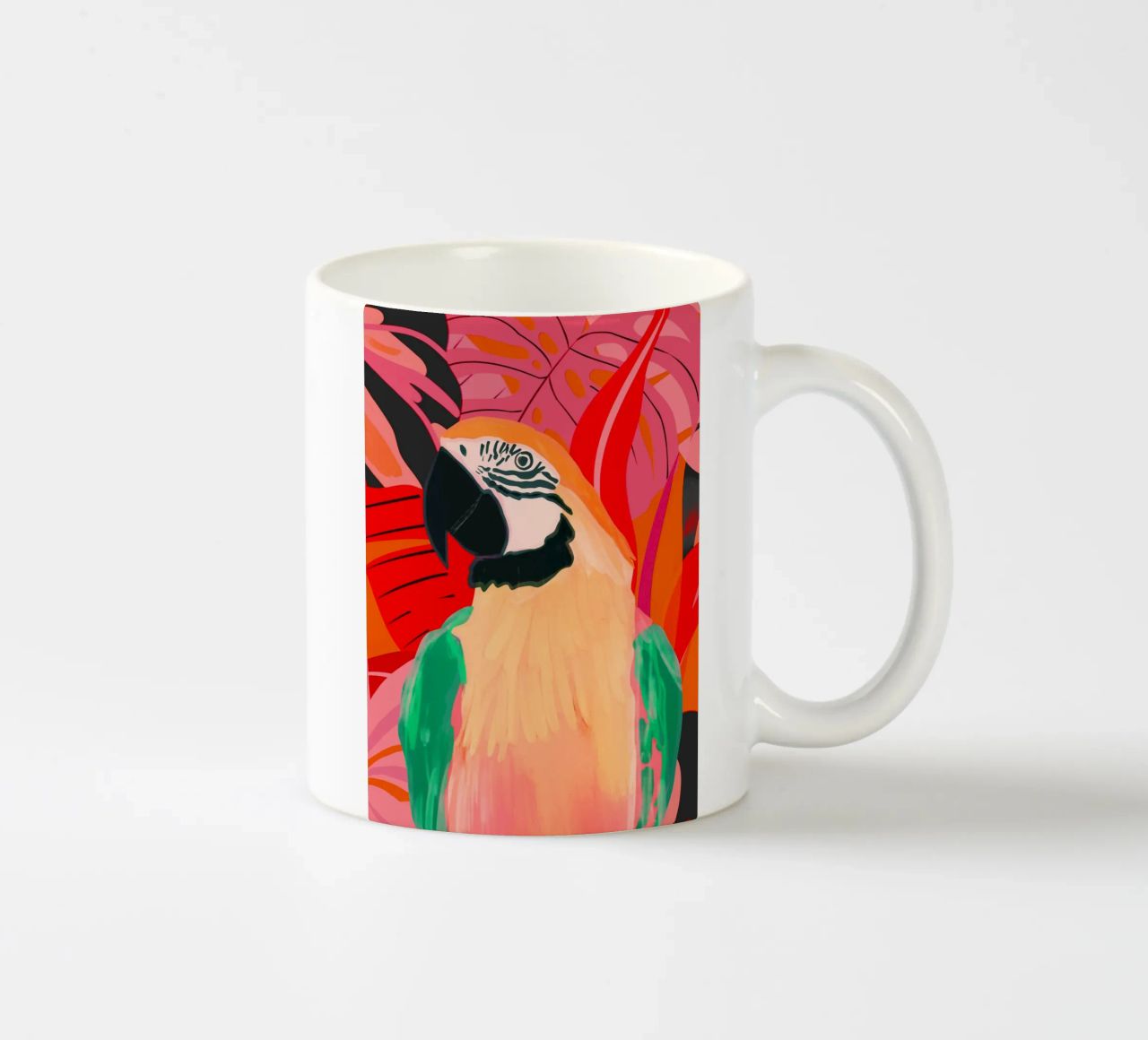 Pappagallo nella giungla 3 tazza in ceramica da LeaDArt