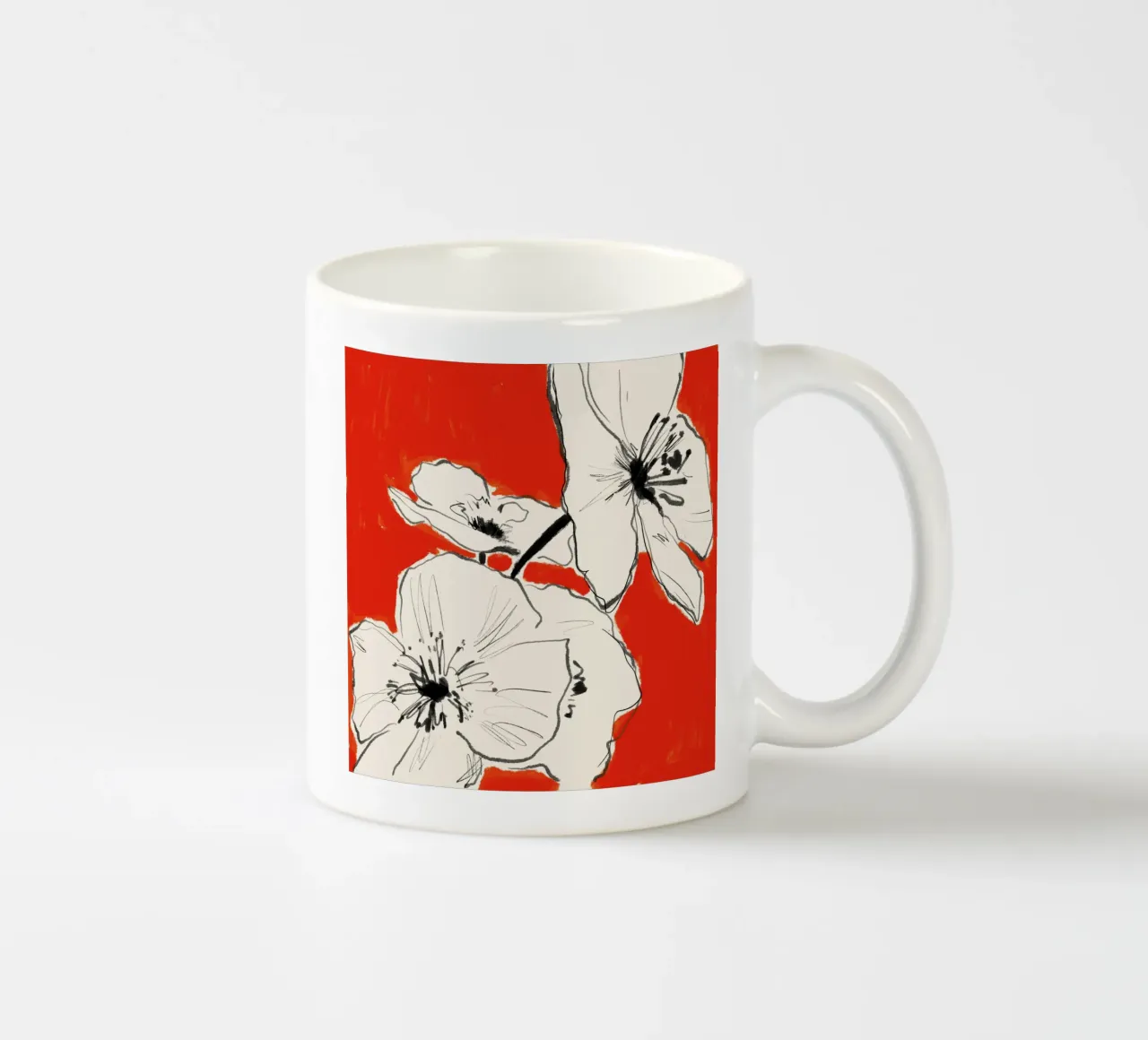 Fiori astratti minimali 36 tazza in ceramica da LeaDArt