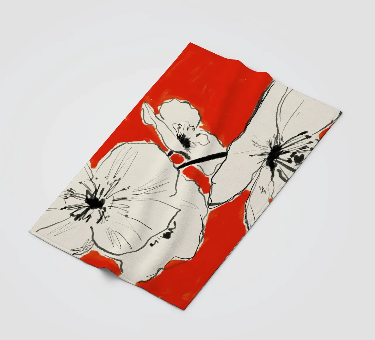 Fiori astratti minimali 36 coperta in pile da LeaDArt