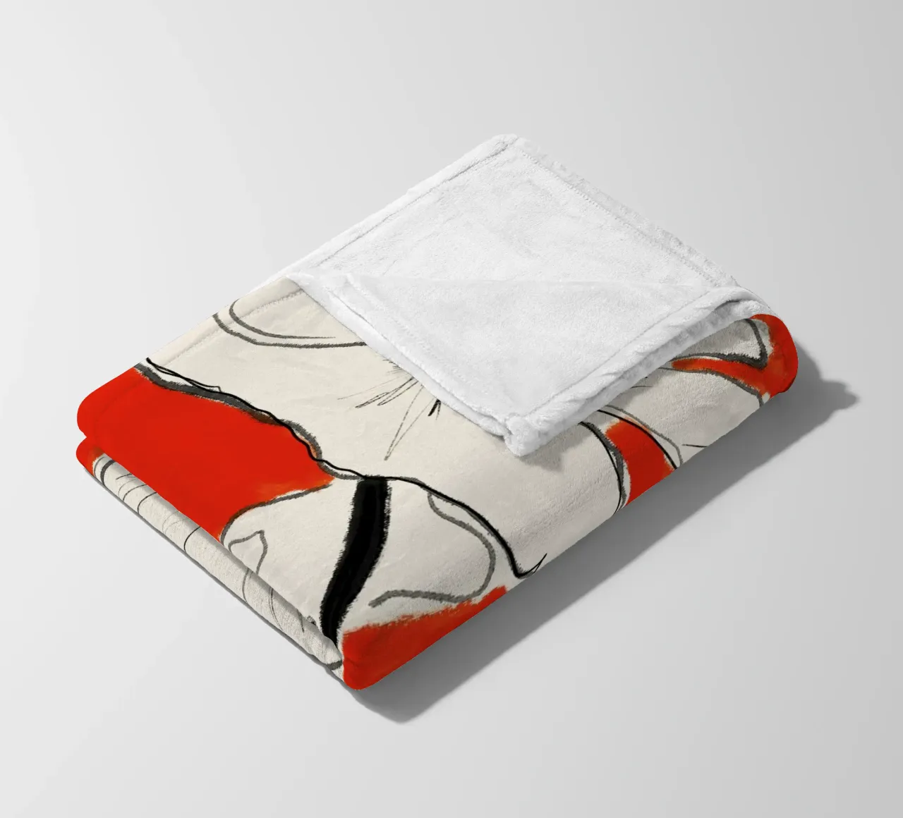 Fiori astratti minimali 36 coperta in pile da LeaDArt