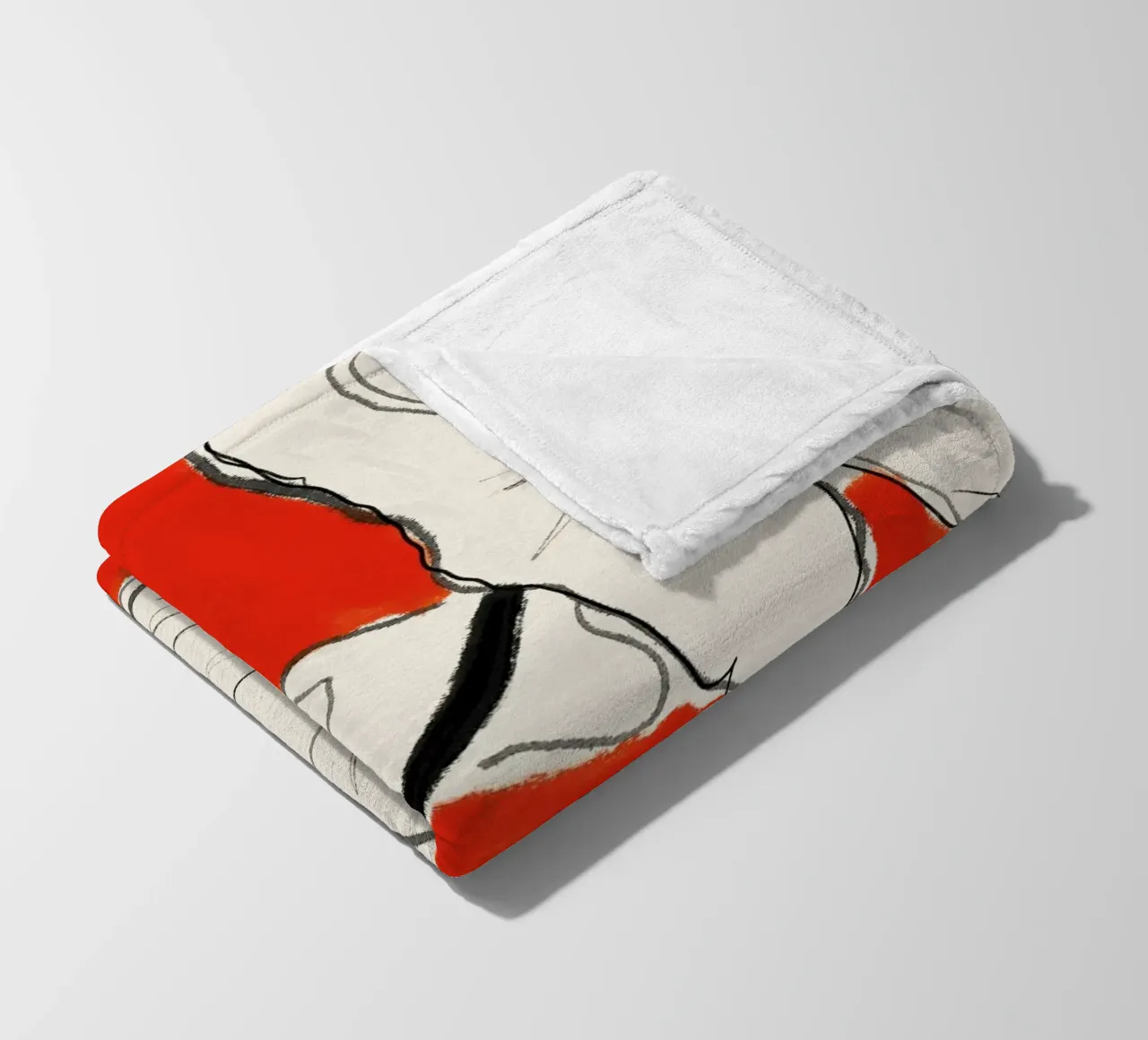Fiori astratti minimali 36 coperta in pile da LeaDArt