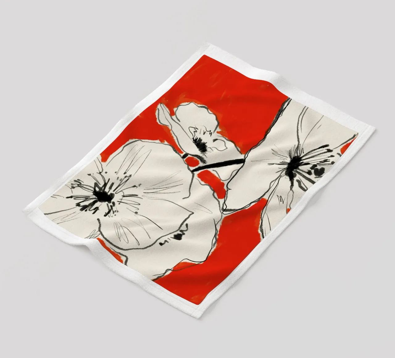 Fiori astratti minimali 36 coperta in pile da LeaDArt