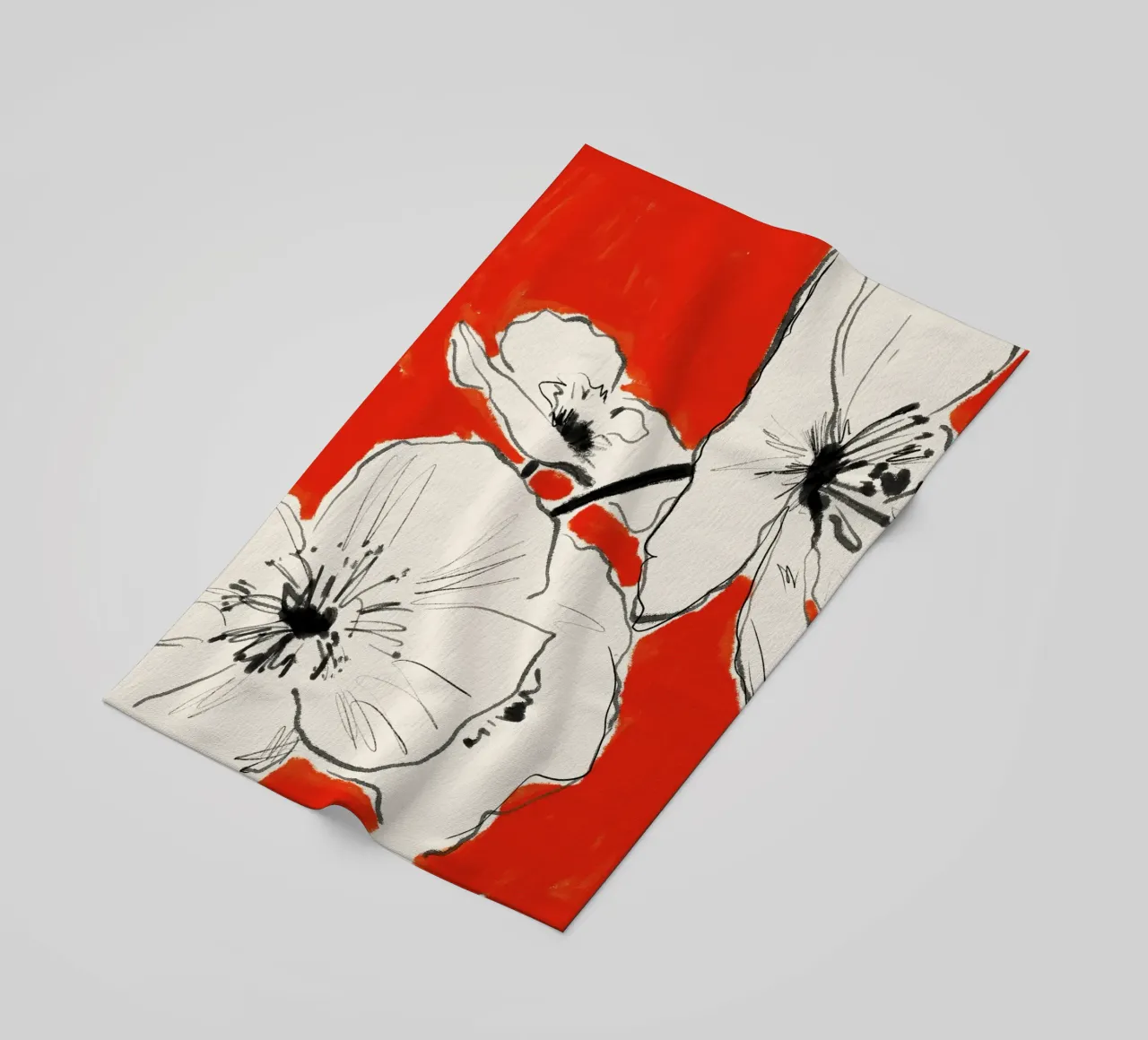 Fiori astratti minimali 36 telo mare da LeaDArt