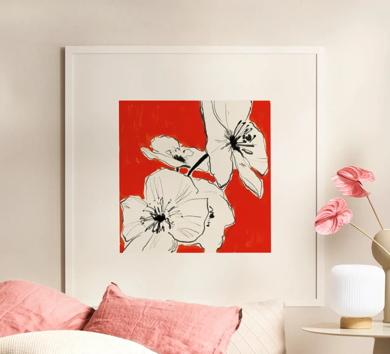 Fiori astratti minimali 36 carta hahnemühle da LeaDArt