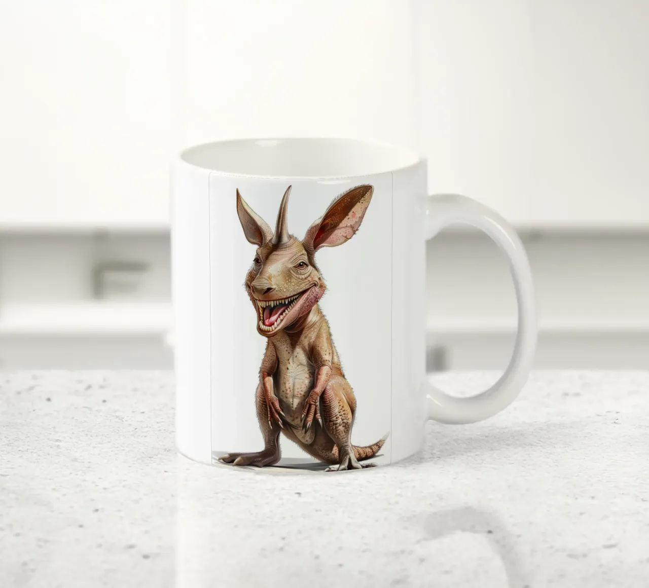 Caricatura di un oritteropo felice tazza in ceramica da Funny Animals