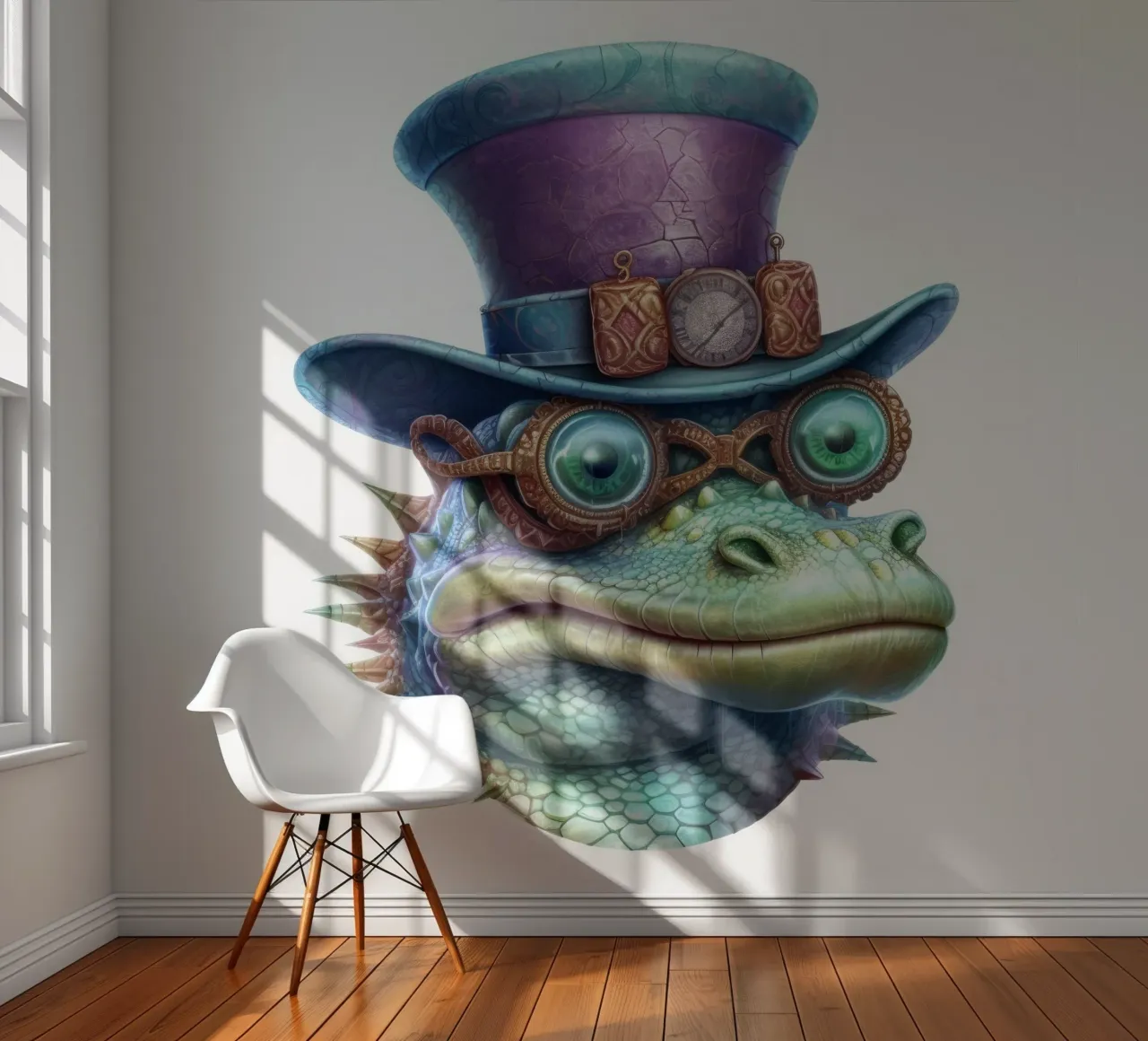 Cocodrilo mágico retro papel para pared de Funny Animals