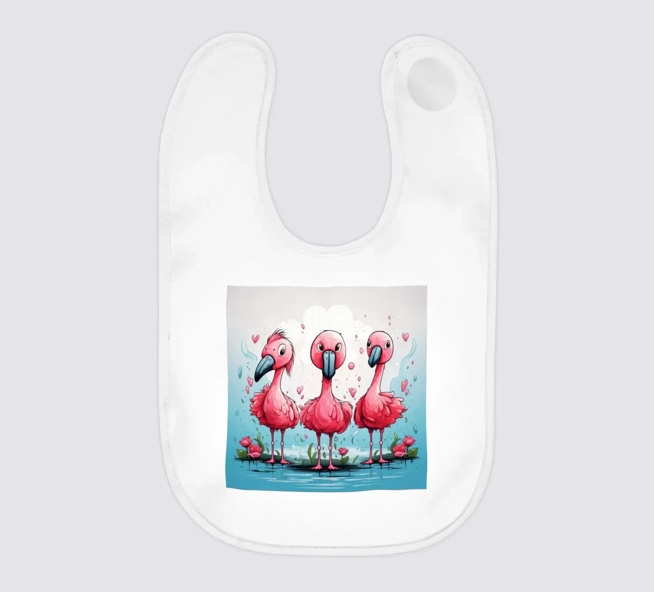 Retro-Flamingo-Bande Babylätzchen von Funny Animals