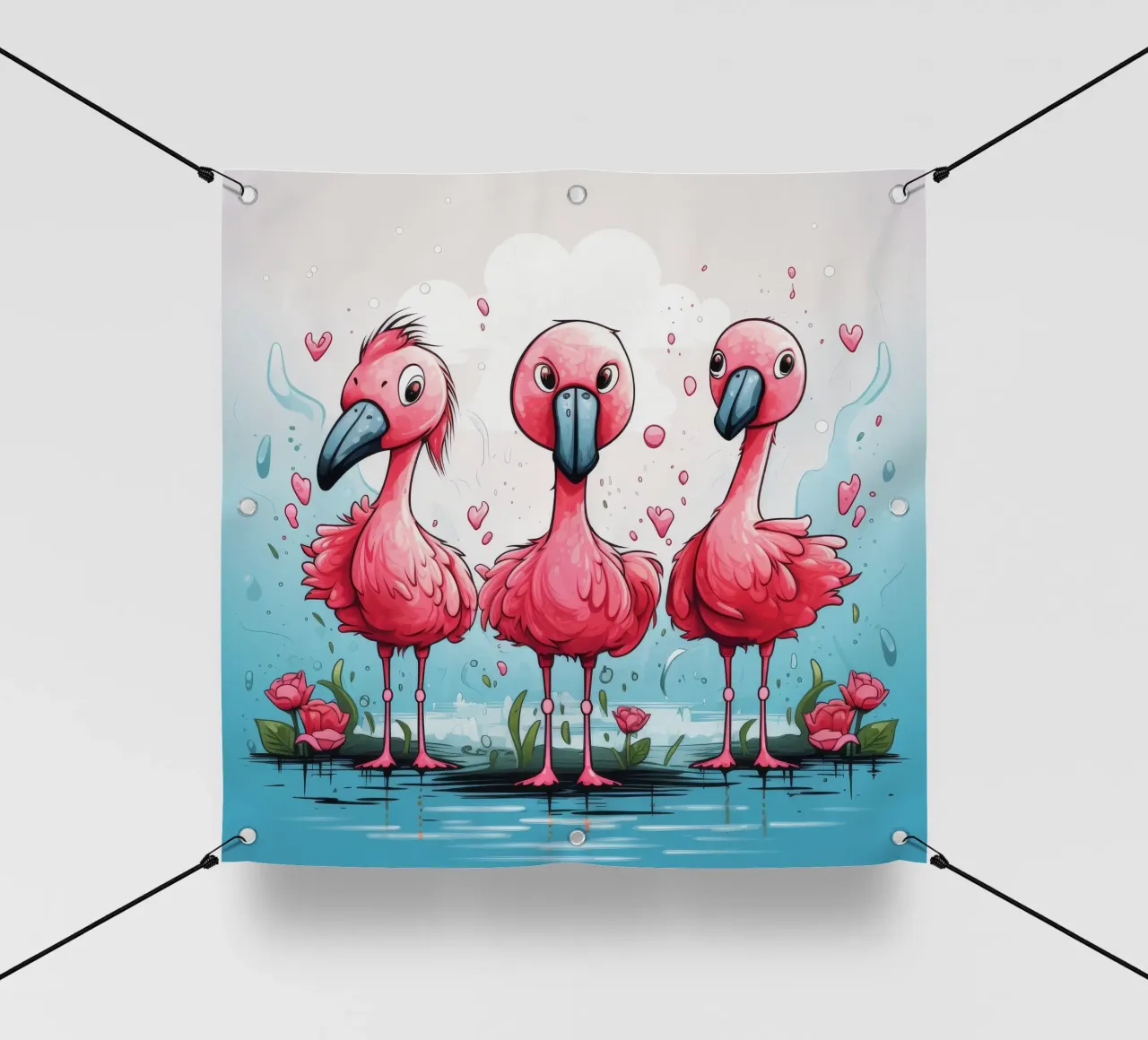 Retro Flamingo Gang pvc cover by Funny Animals