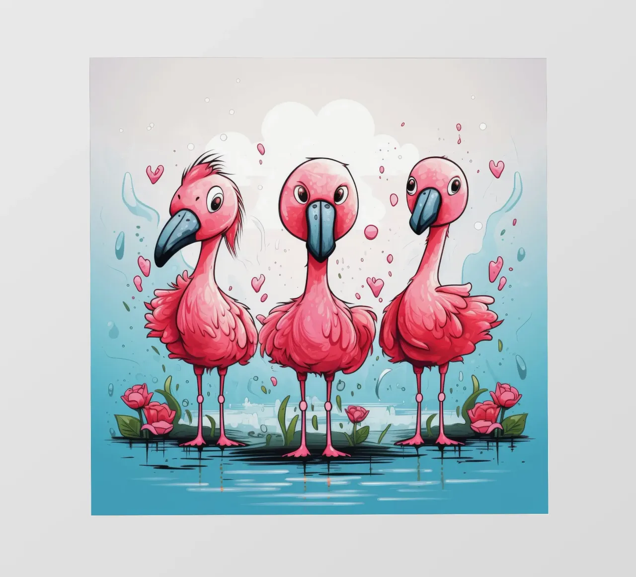 Retro Flamingo Gang pvc cover by Funny Animals