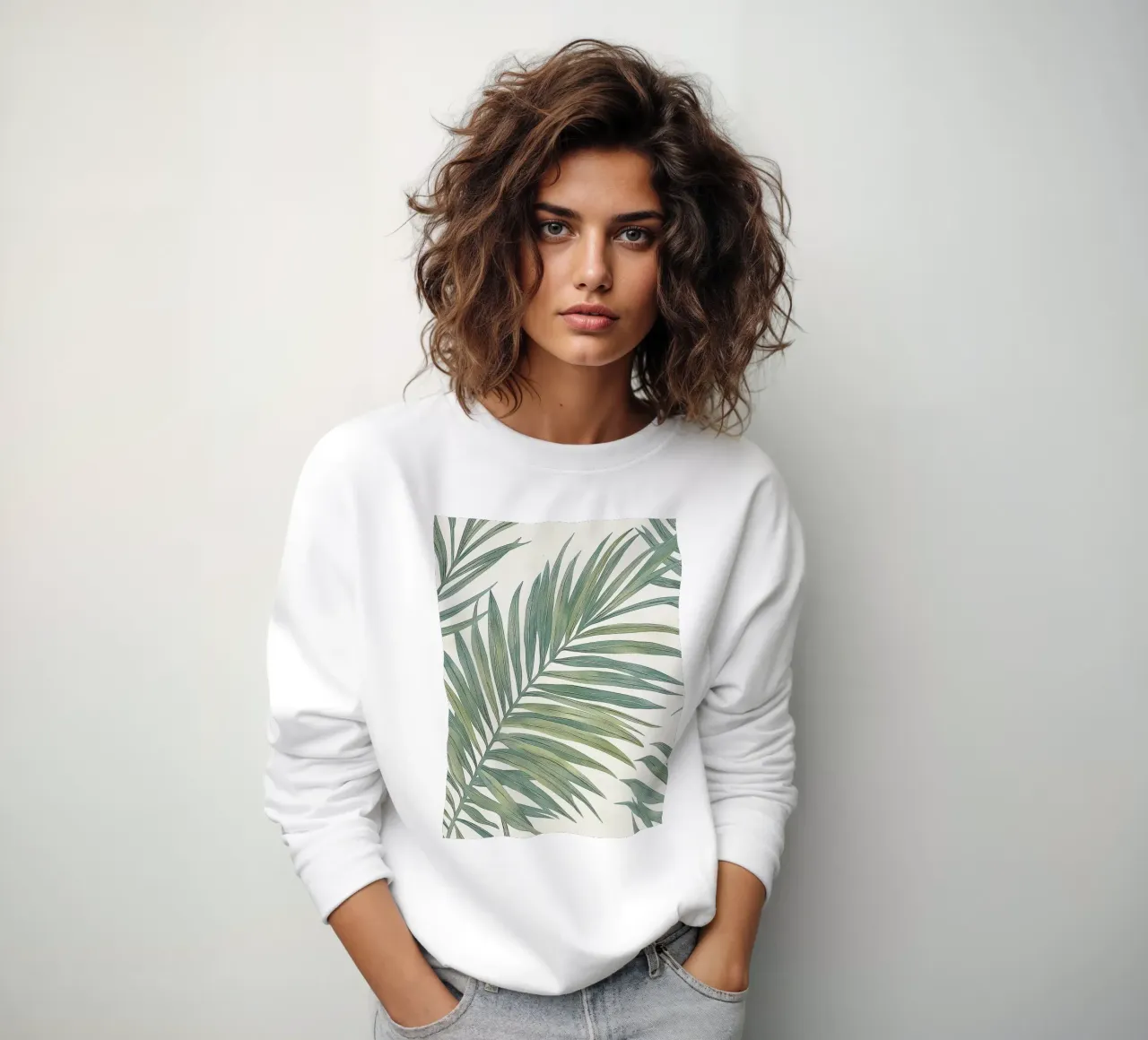 Foglie di palma tropicale Boho Botanical Greenery Botanica felpa da Gentle Echoes Art