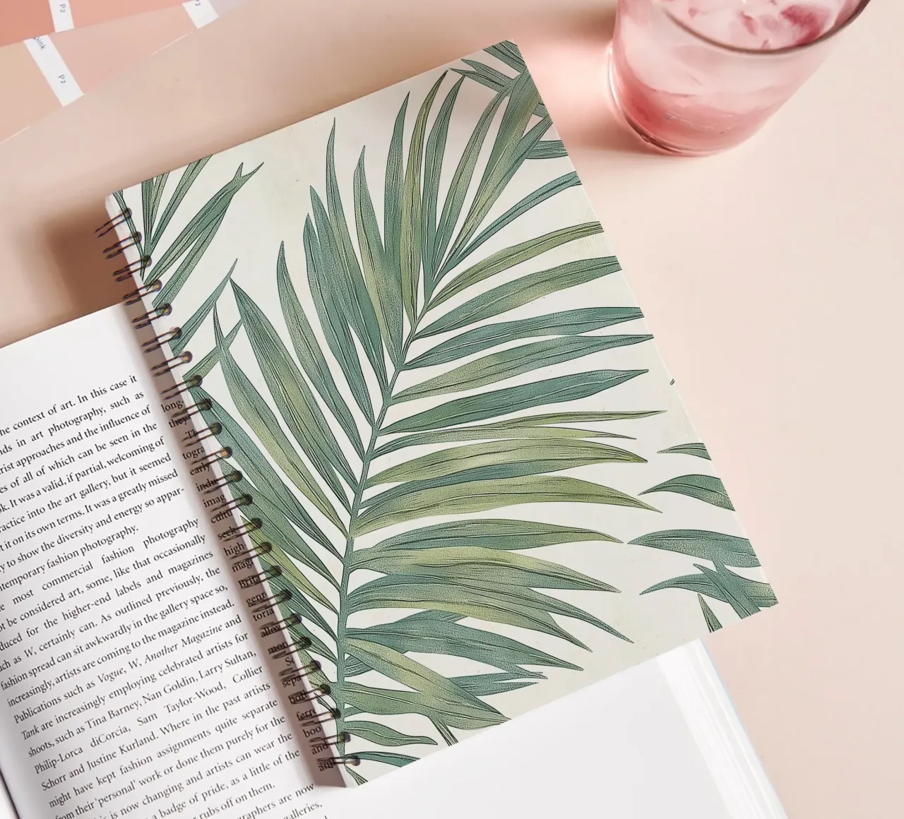 Tropical Palm Tree Leaves Boho Botanical Greenery Botany spiral notebook by Gentle Echoes Art