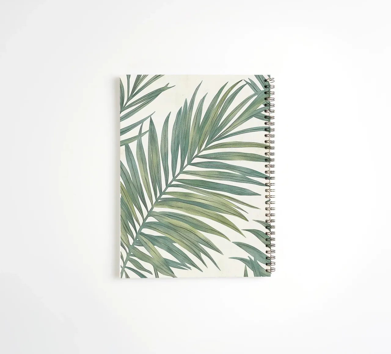 Tropical Palm Tree Leaves Boho Botanical Greenery Botany spiral notebook by Gentle Echoes Art