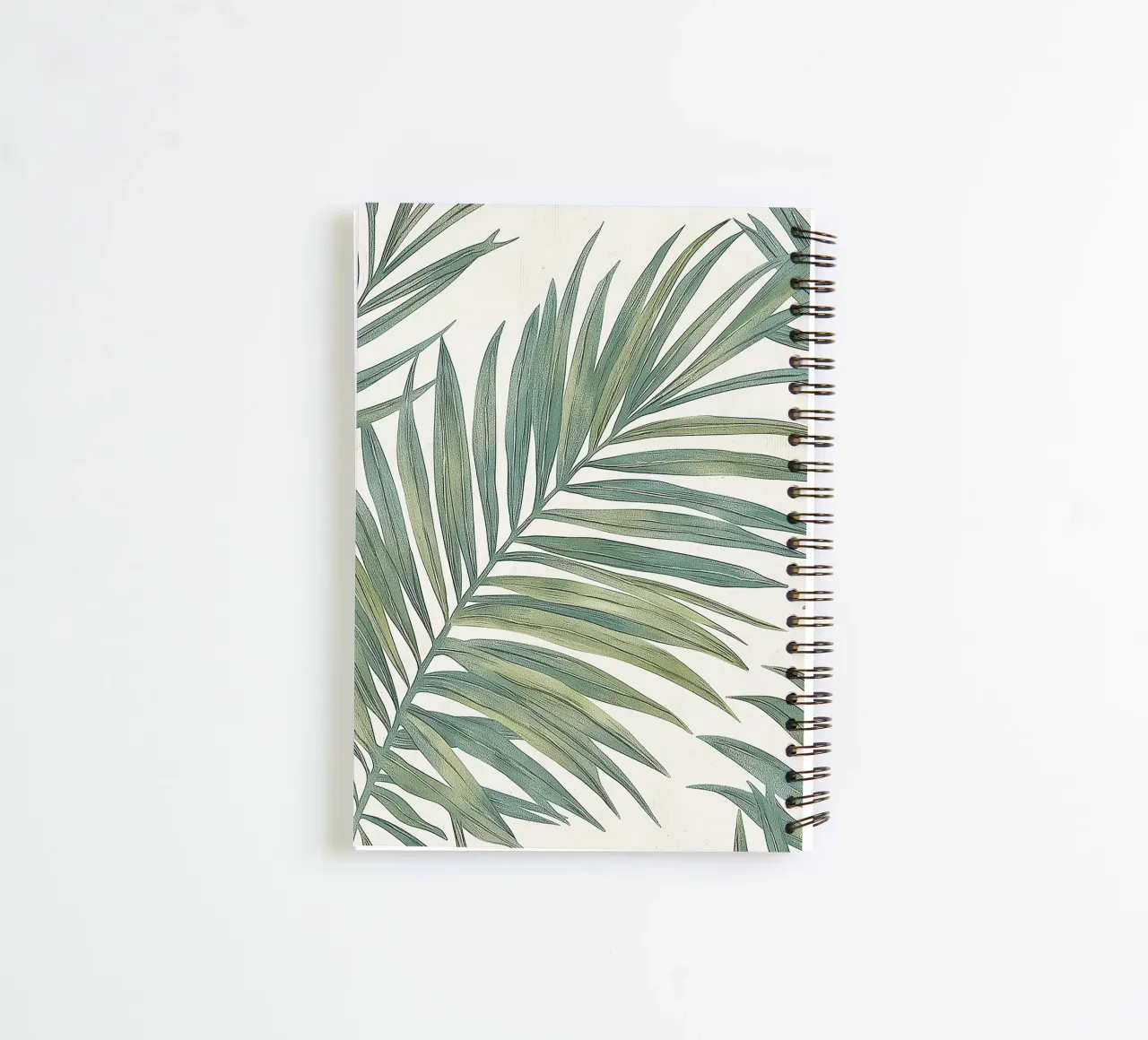 Tropical Palm Tree Leaves Boho Botanical Greenery Botany spiral notebook by Gentle Echoes Art