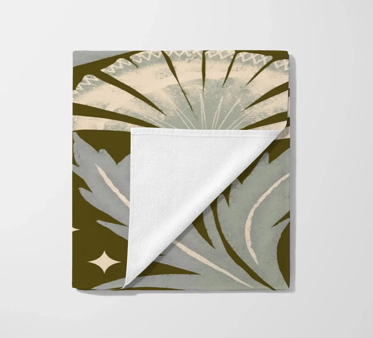 Vintage Botanica Olive Bronze - Heritage Revival Floral beach towel by susanacosta