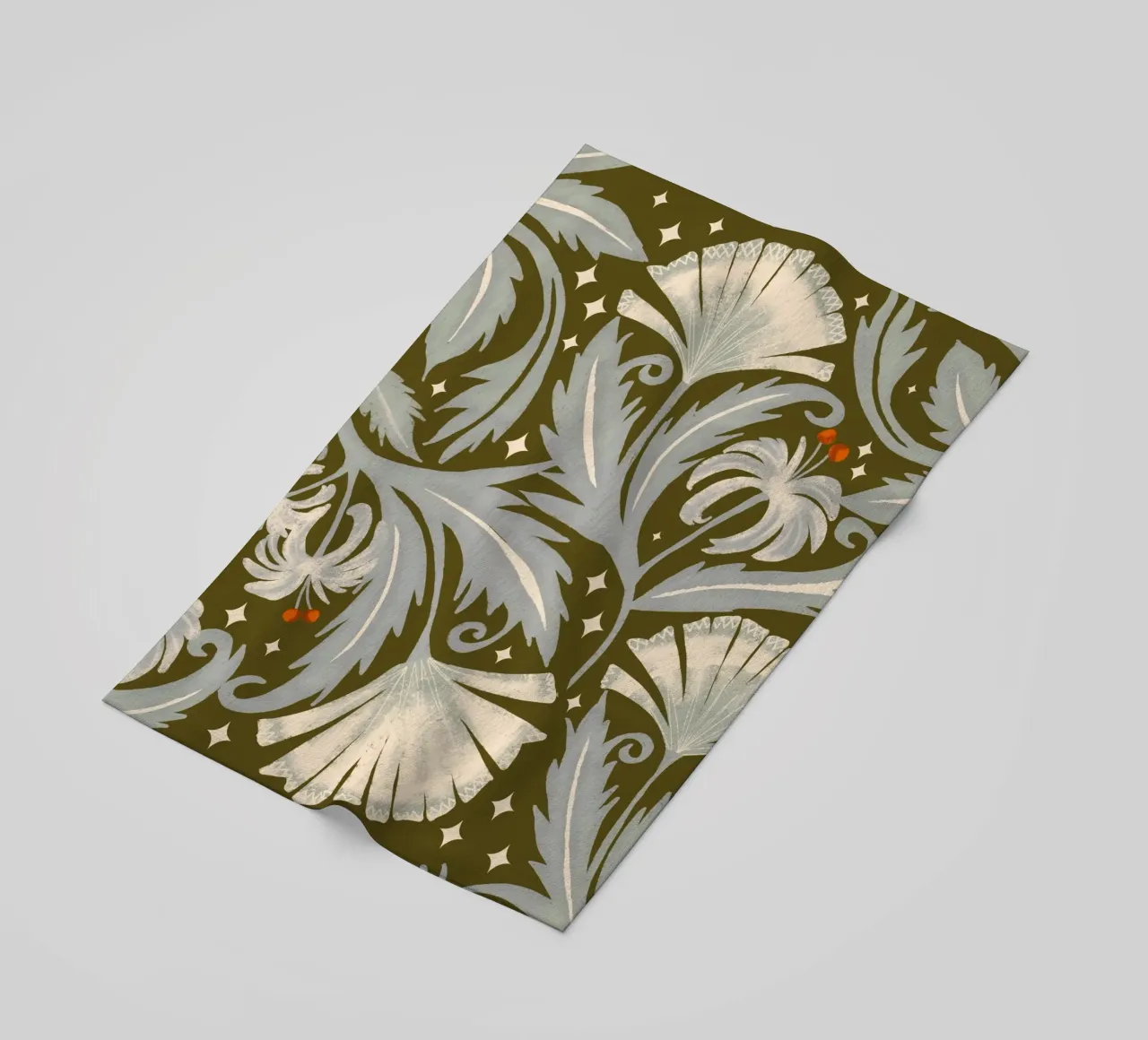 Vintage Botanica Olive Bronze - Heritage Revival Floral beach towel by susanacosta