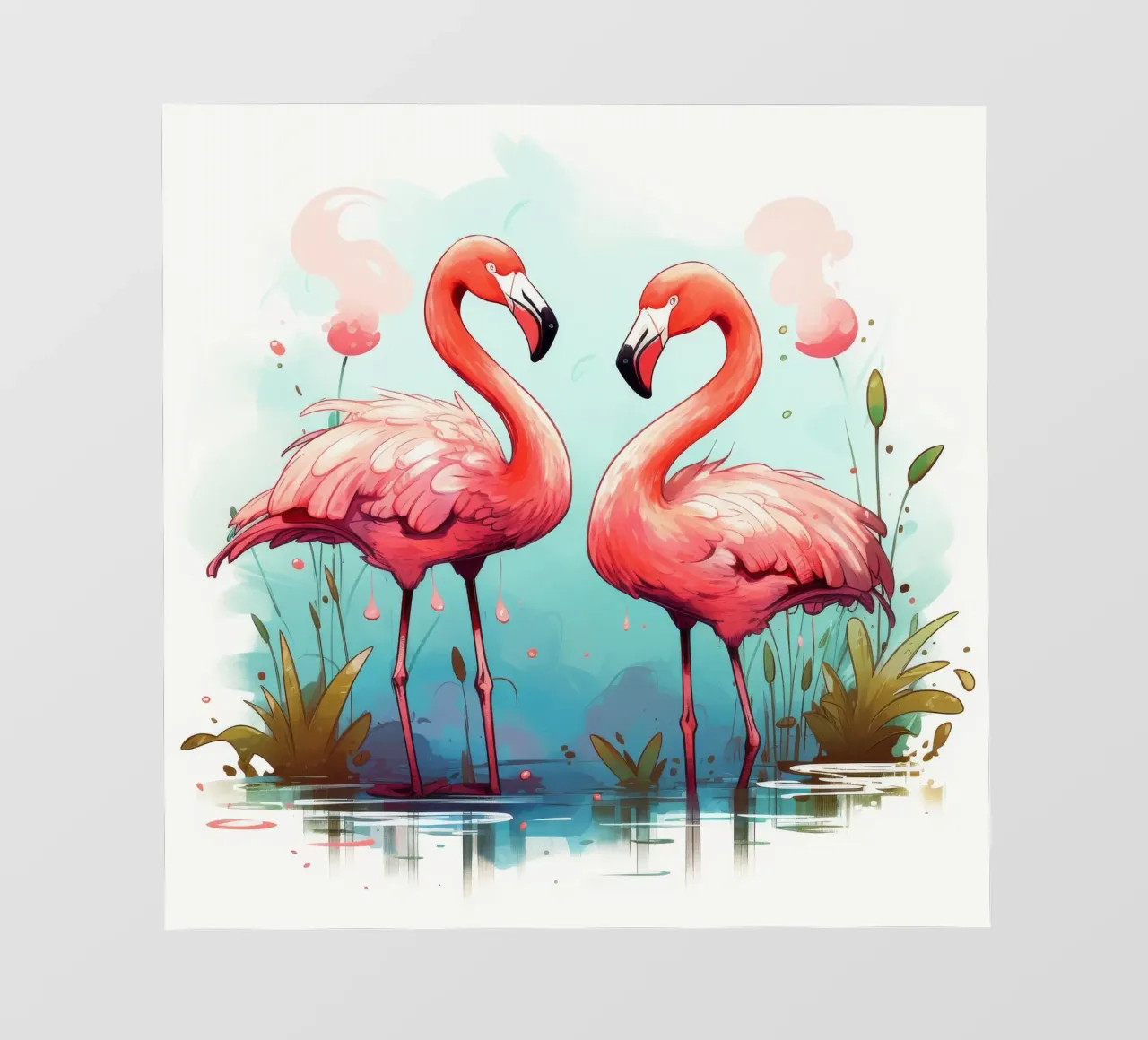 Retro Flamingo Duo backlit film by Funny Animals