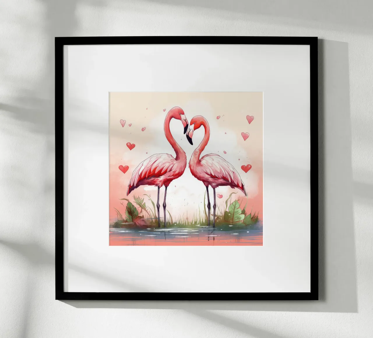 Retro Flamingo Duo Hahnemühle von Funny Animals
