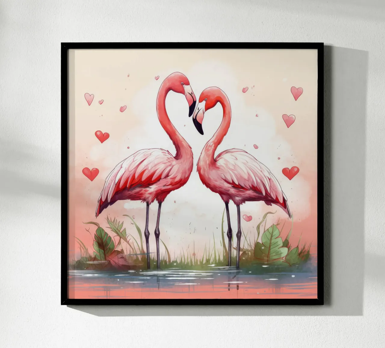 Retro Flamingo Duo Hahnemühle von Funny Animals