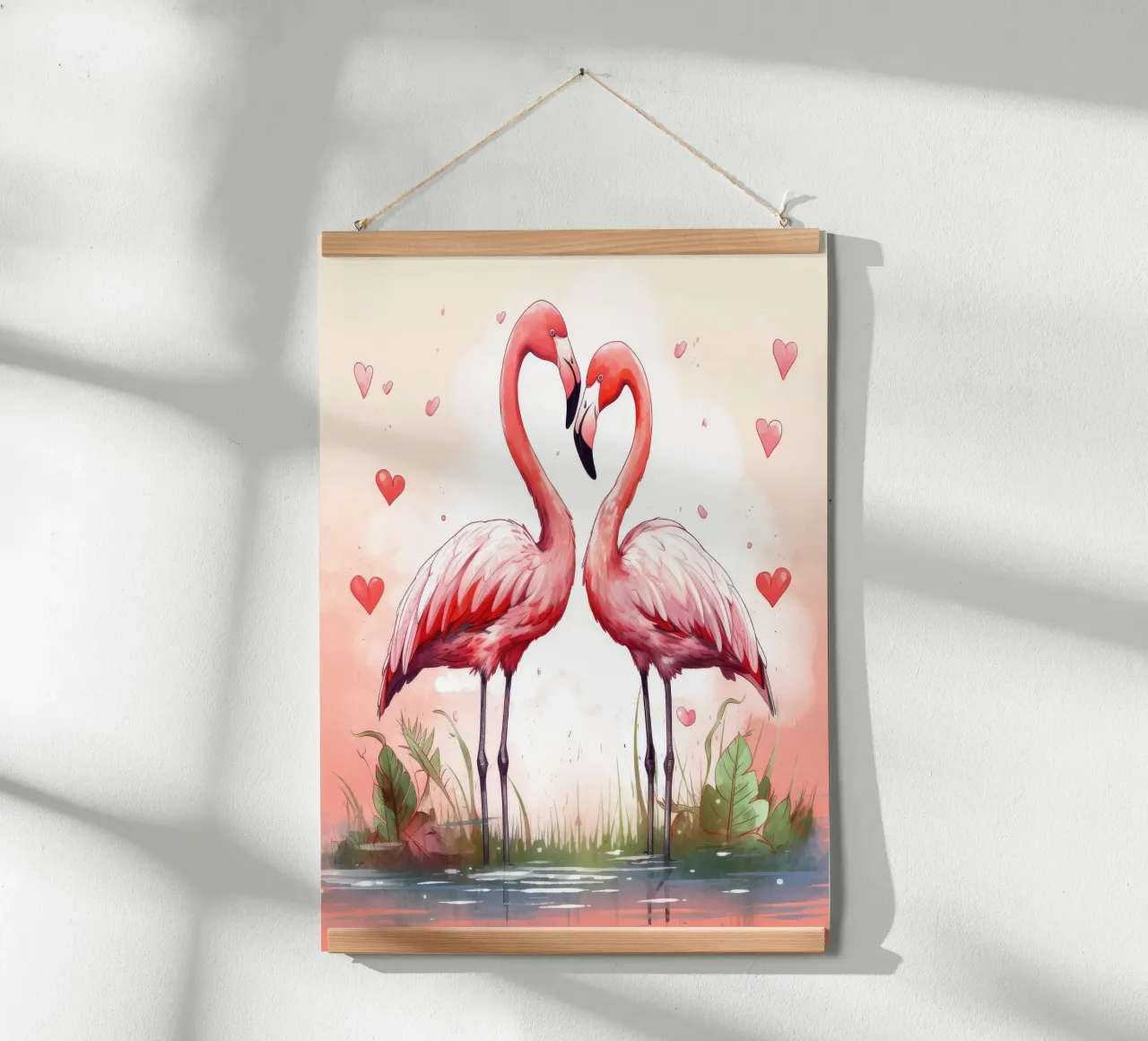 Retro Flamingo Duo Hahnemühle von Funny Animals