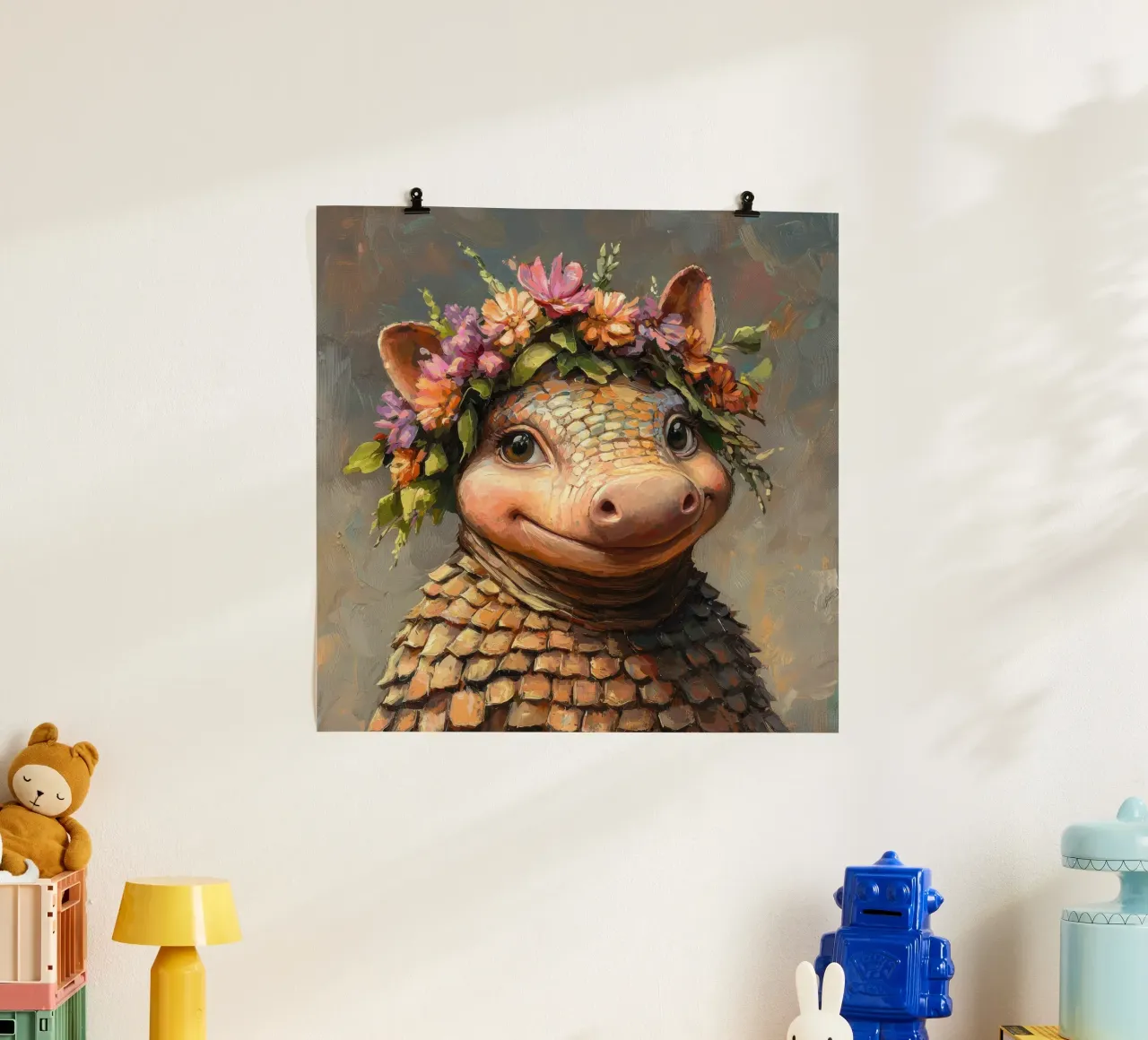 Armadillo giocoso e sciocco dei cartoni animati poster da Funny Animals