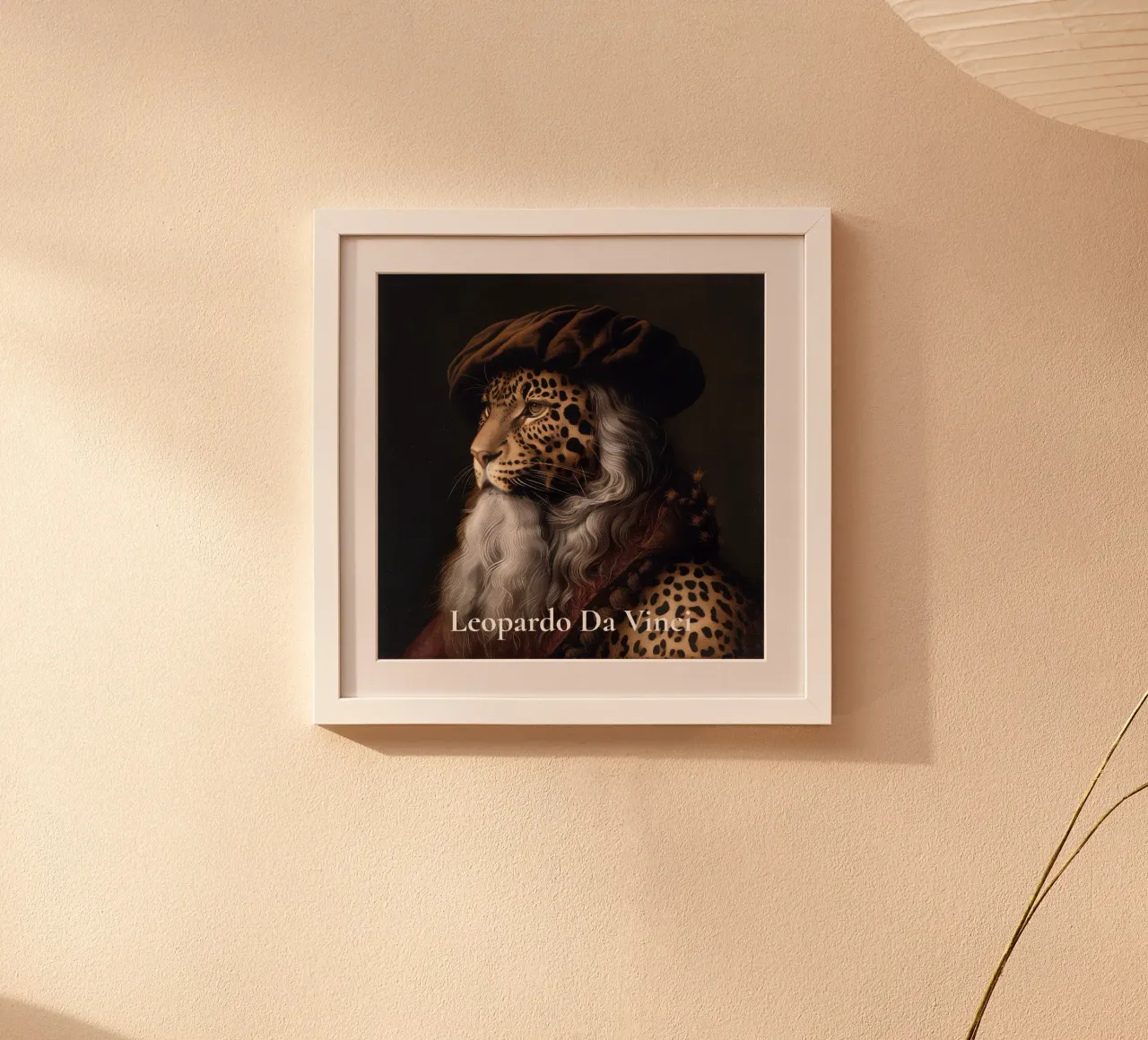 Arte da parete surreale | Leopardo Da Vinci | Fun Classic Art Remix poster da Kaji