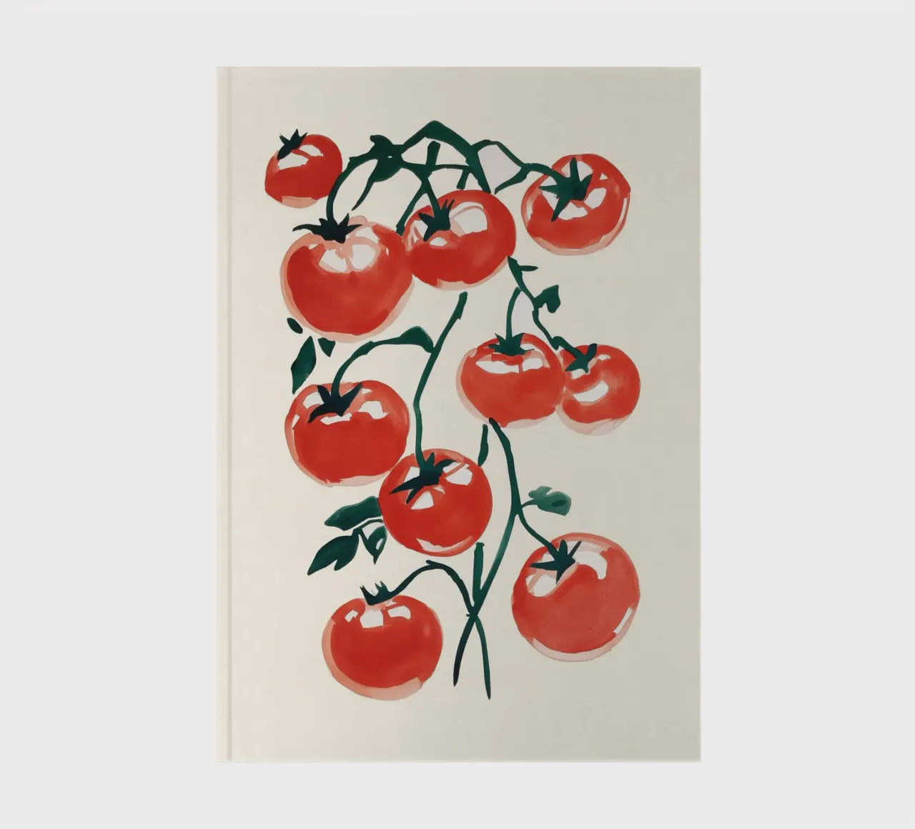 Aquarelle vibrante de tomates et de vignes carnet de notes de Melloi Art Print