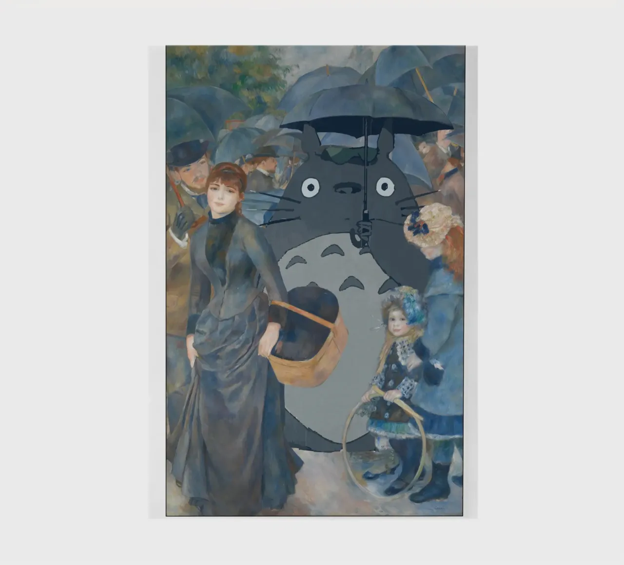 Totoro avec un parapluie - Parodie de Renoir carnet de notes de Mashtup