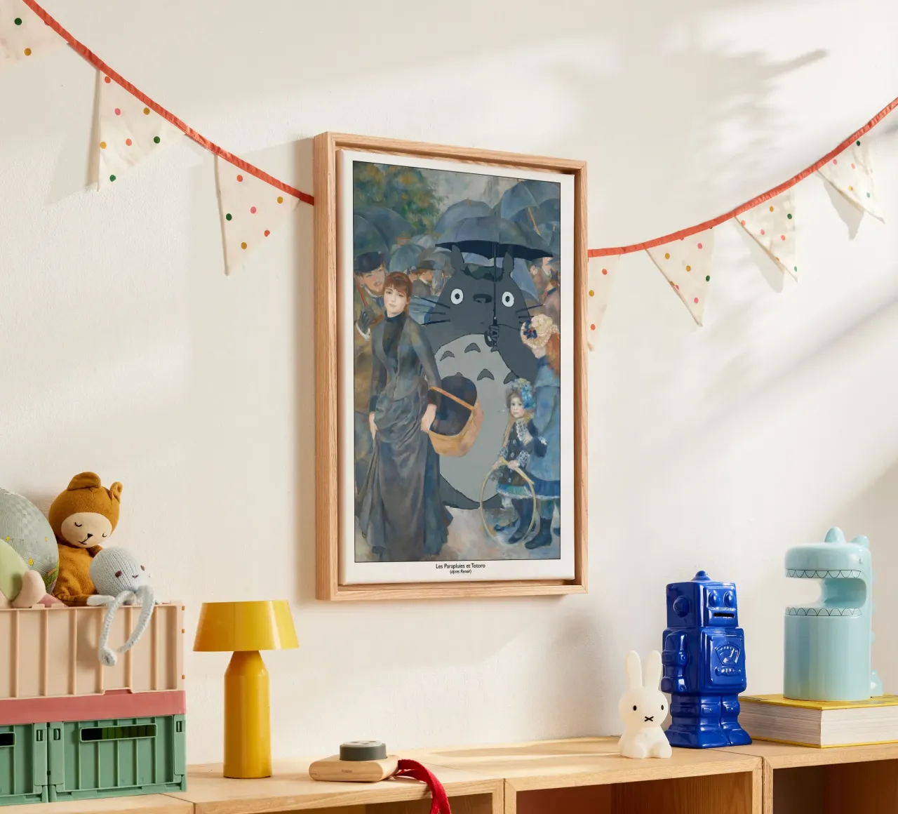 Totoro with an Umbrella - Renoir Parody canvas by Mashtup