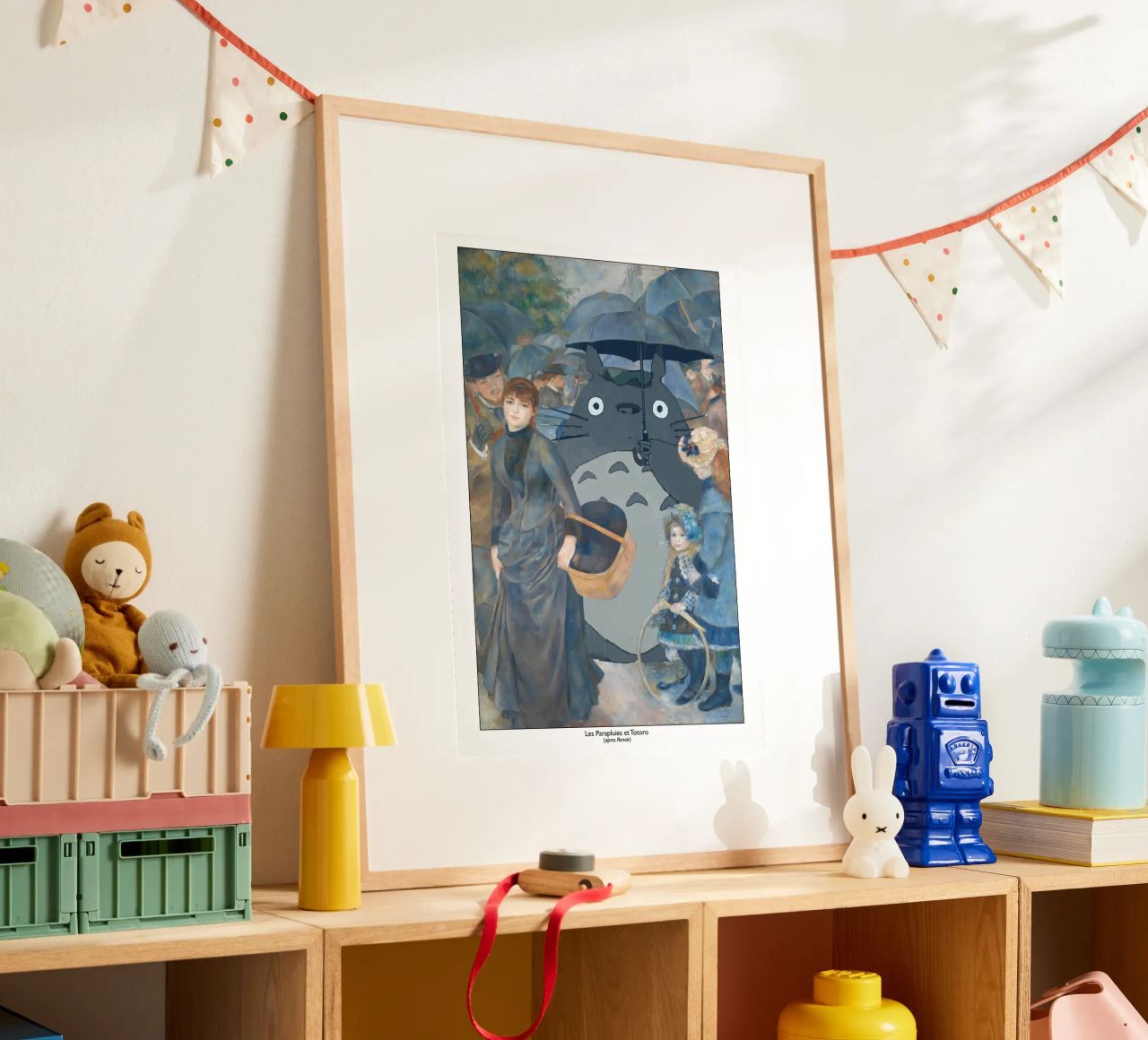 Totoro mit einem Regenschirm - Renoir-Parodie Poster von Mashtup
