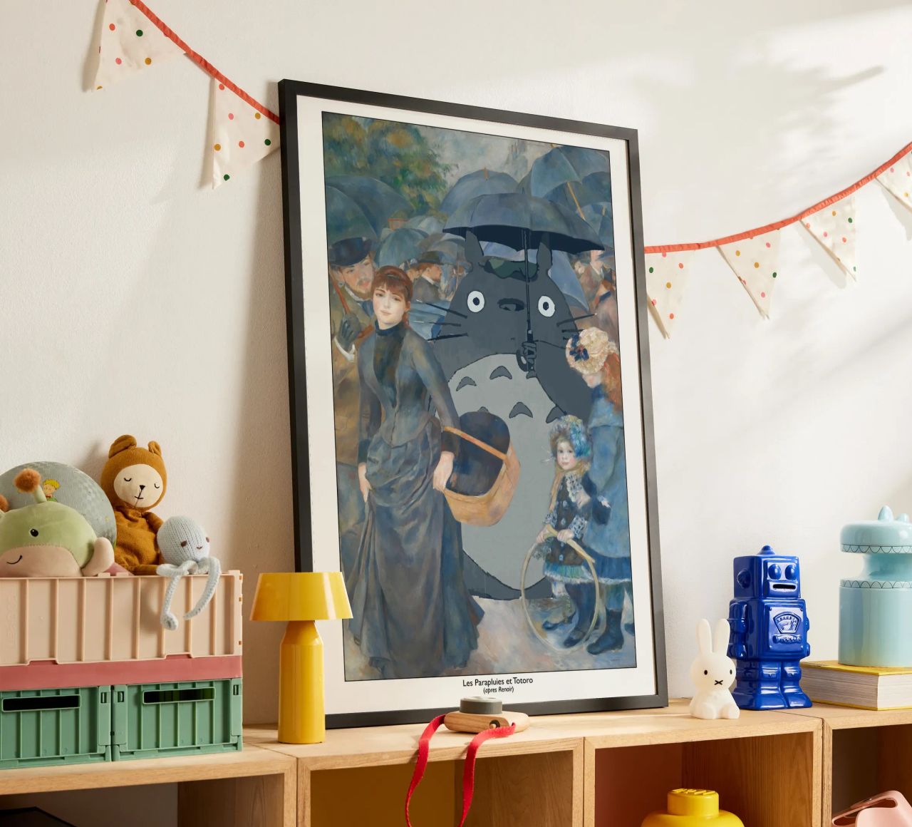 Totoro mit einem Regenschirm - Renoir-Parodie Poster von Mashtup
