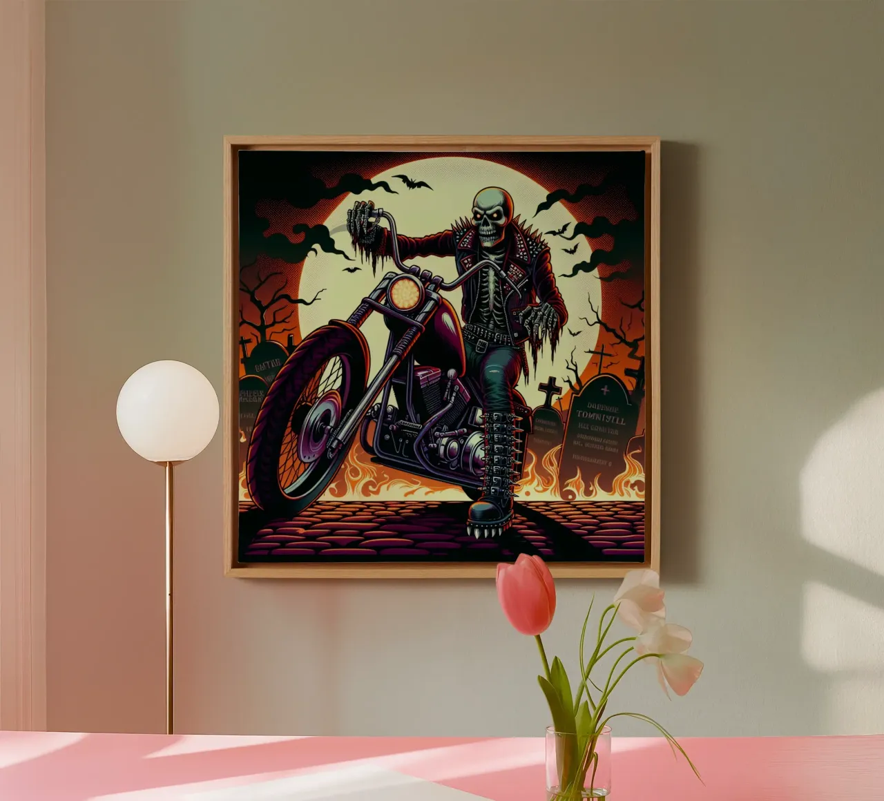 Creepy under the full moon canvas with Floater frame by CASTILO