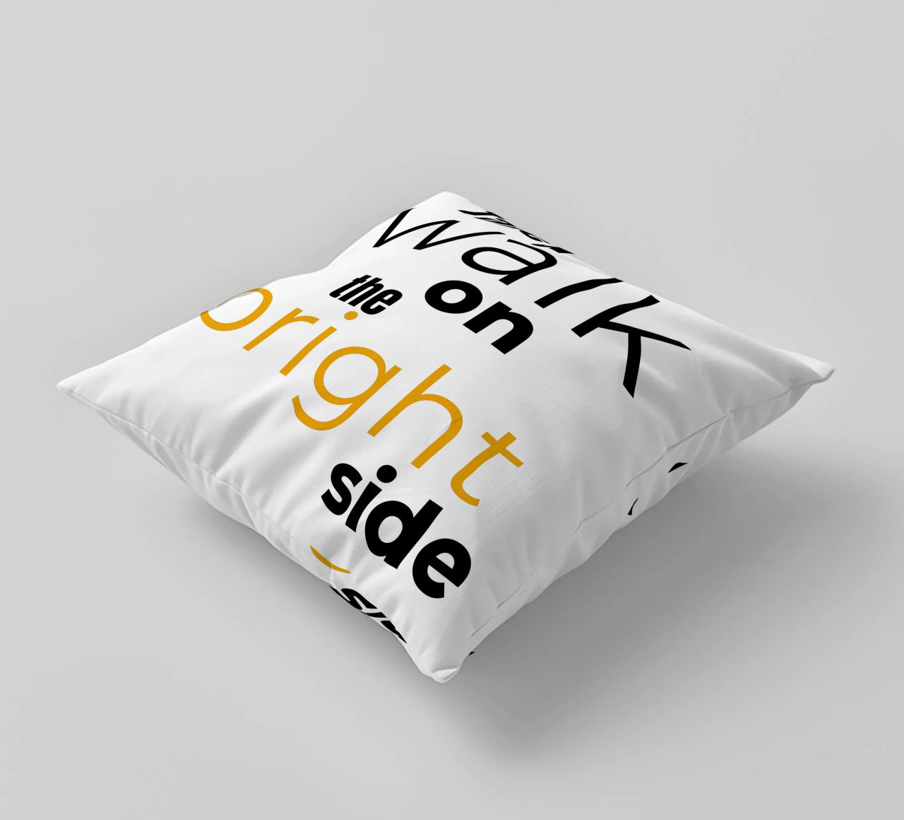 take a walk on the bright side decorative cushion by Happy 😃 Art 🎨 by Christine Schnoell