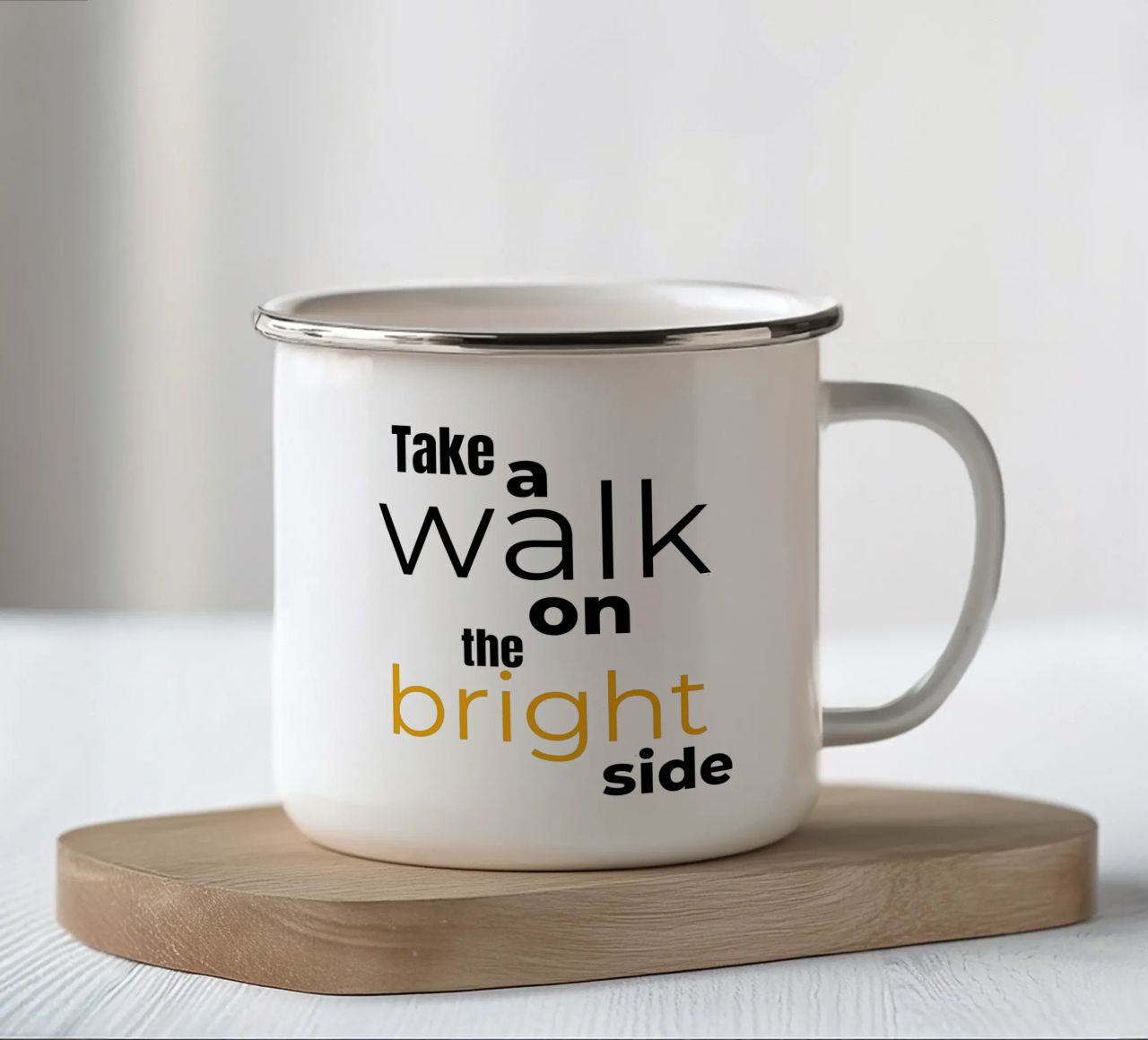 take a walk on the bright side tazza in smalto da Happy 😃 Art 🎨 by Christine Schnoell