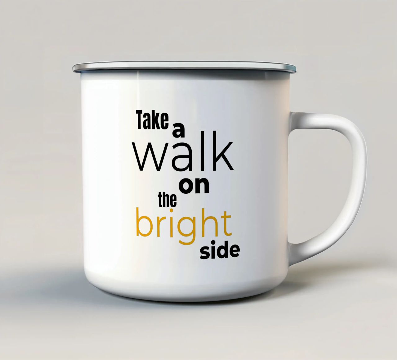 take a walk on the bright side tazza in smalto da Happy 😃 Art 🎨 by Christine Schnoell