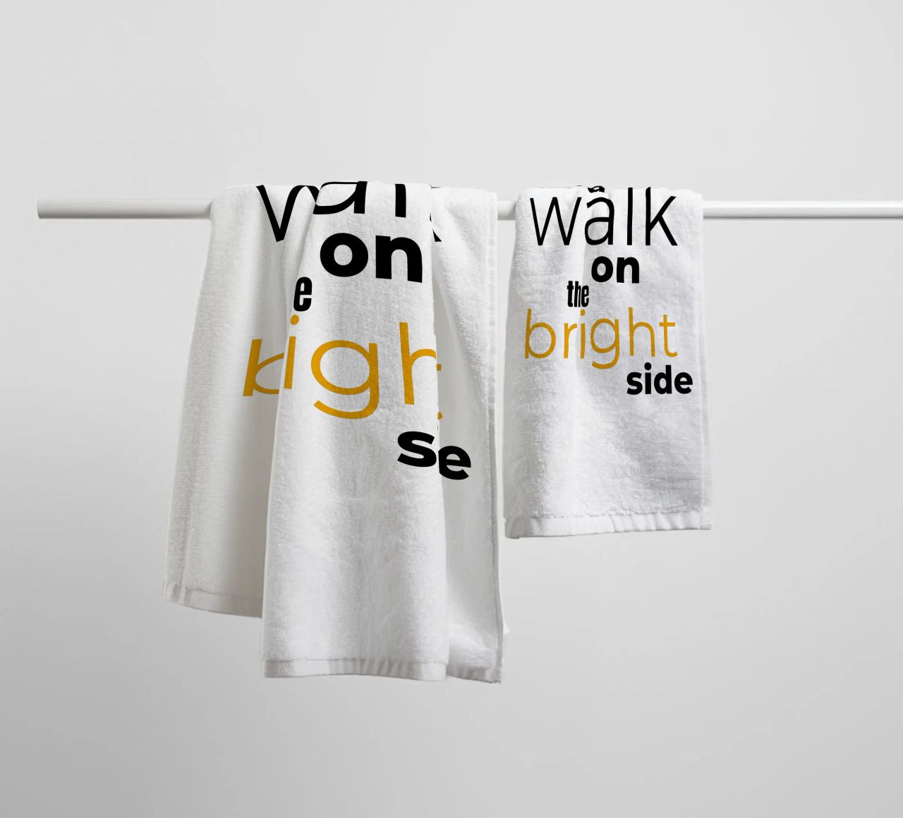 take a walk on the bright side towel by Happy 😃 Art 🎨 by Christine Schnoell