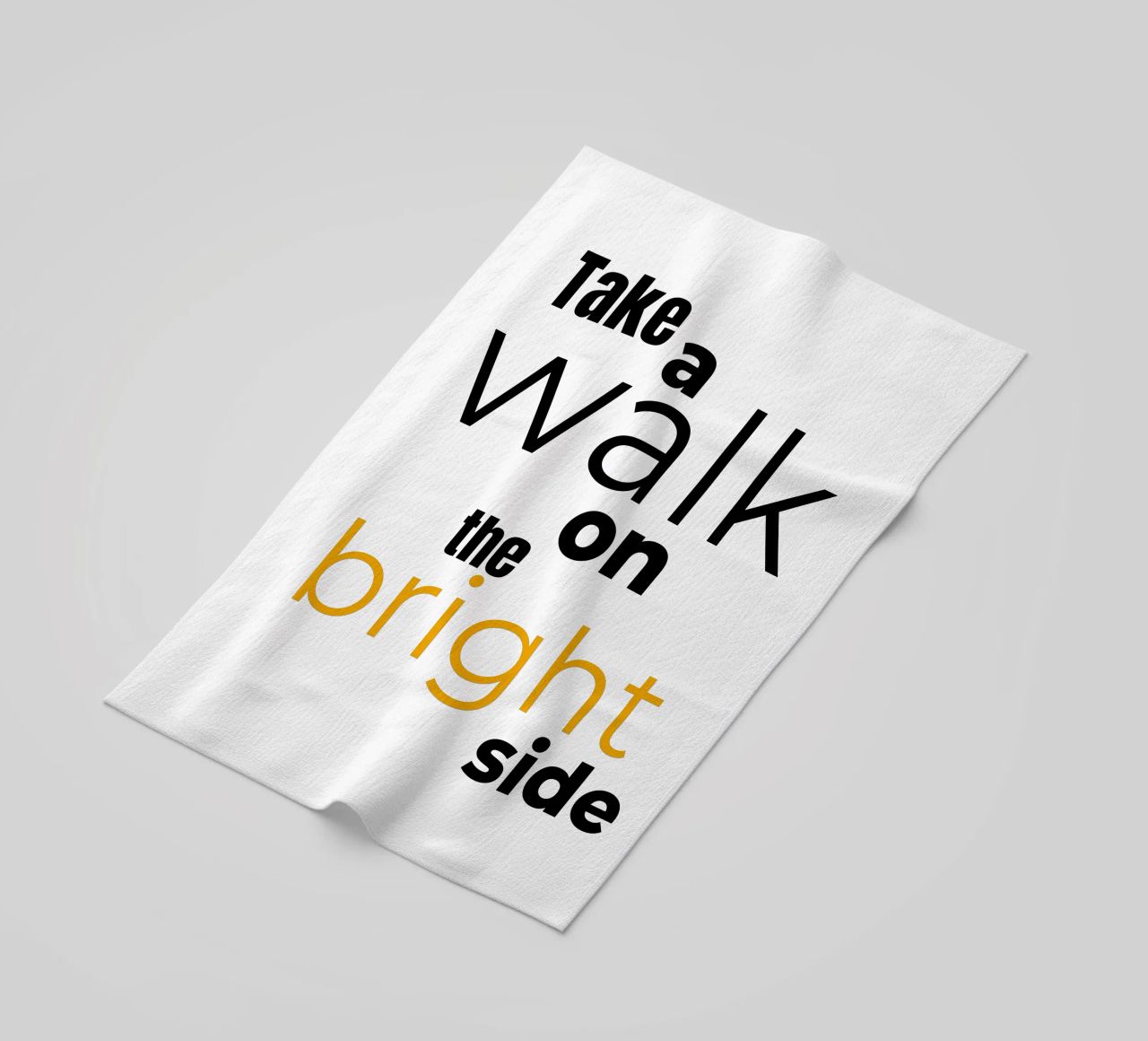 take a walk on the bright side beach towel by Happy 😃 Art 🎨 by Christine Schnoell